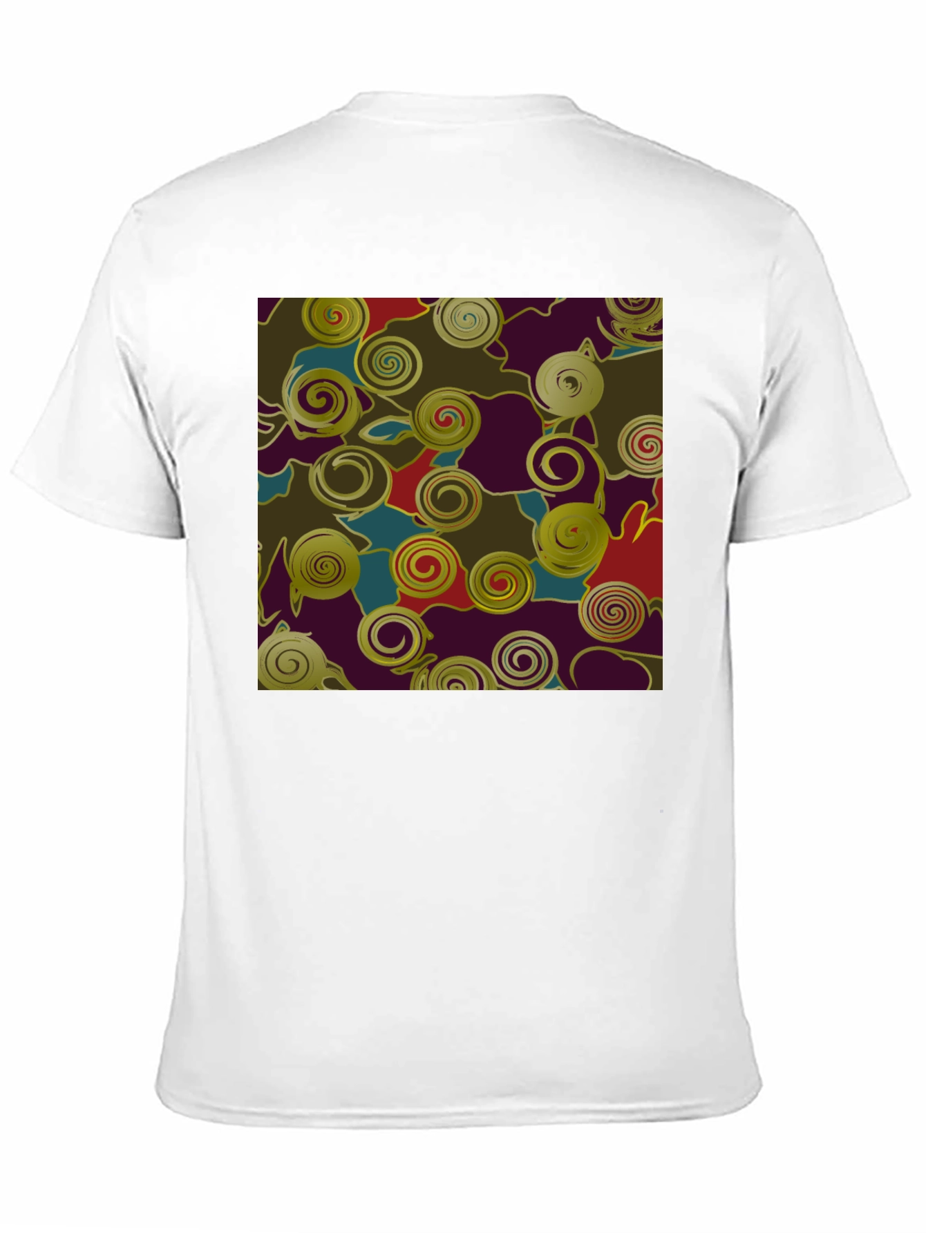 Abstract Swirls Graphic Print Black T-Shirt