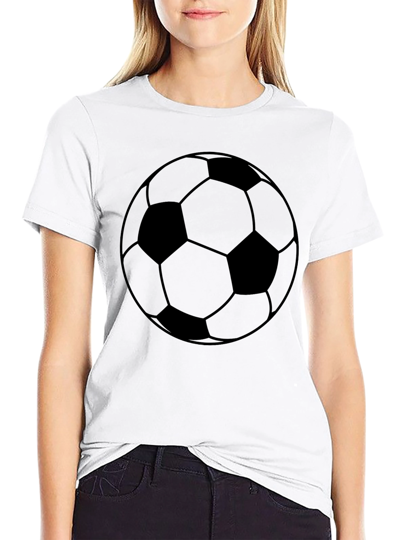 Classic Soccer Ball Graphic Tee - Black