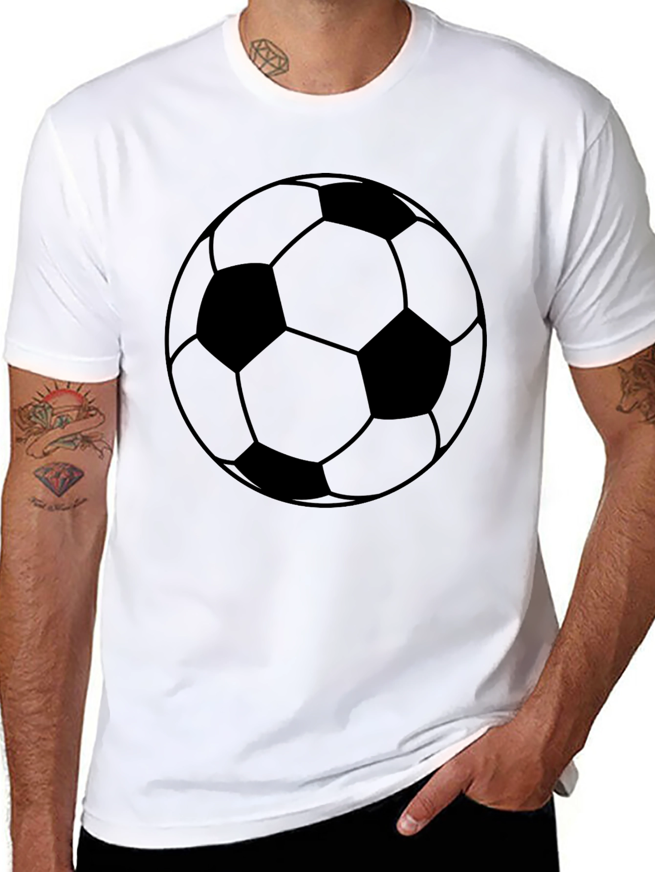 Classic Soccer Ball Graphic Tee - Black