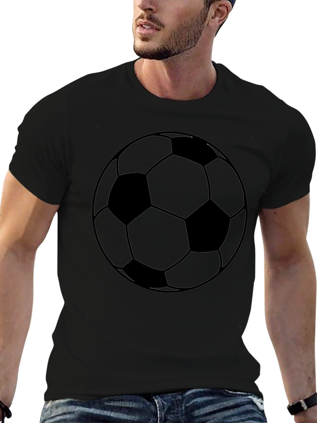 Classic Soccer Ball Graphic Tee - Black