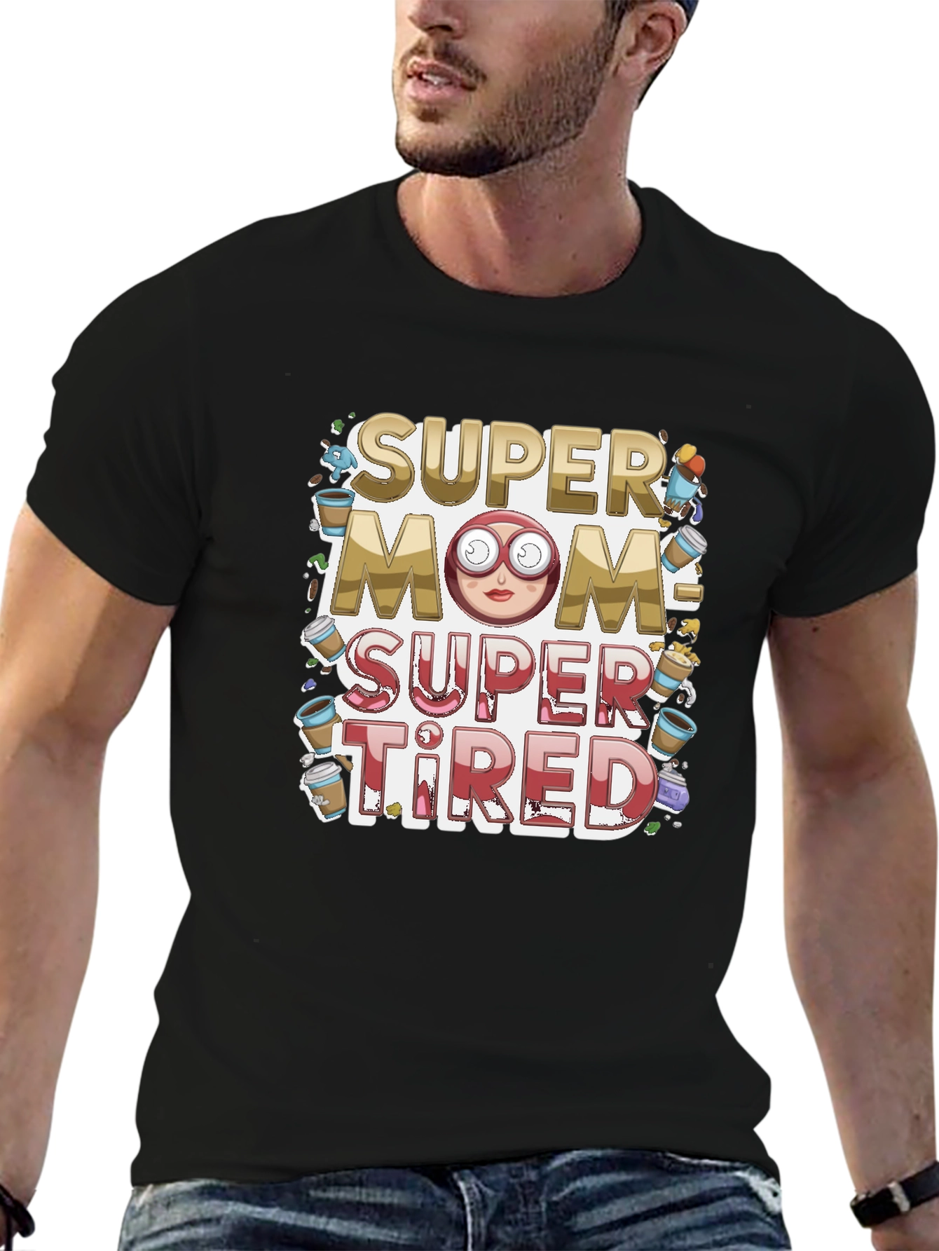 Super Mom Super Tired Graphic T-Shirt