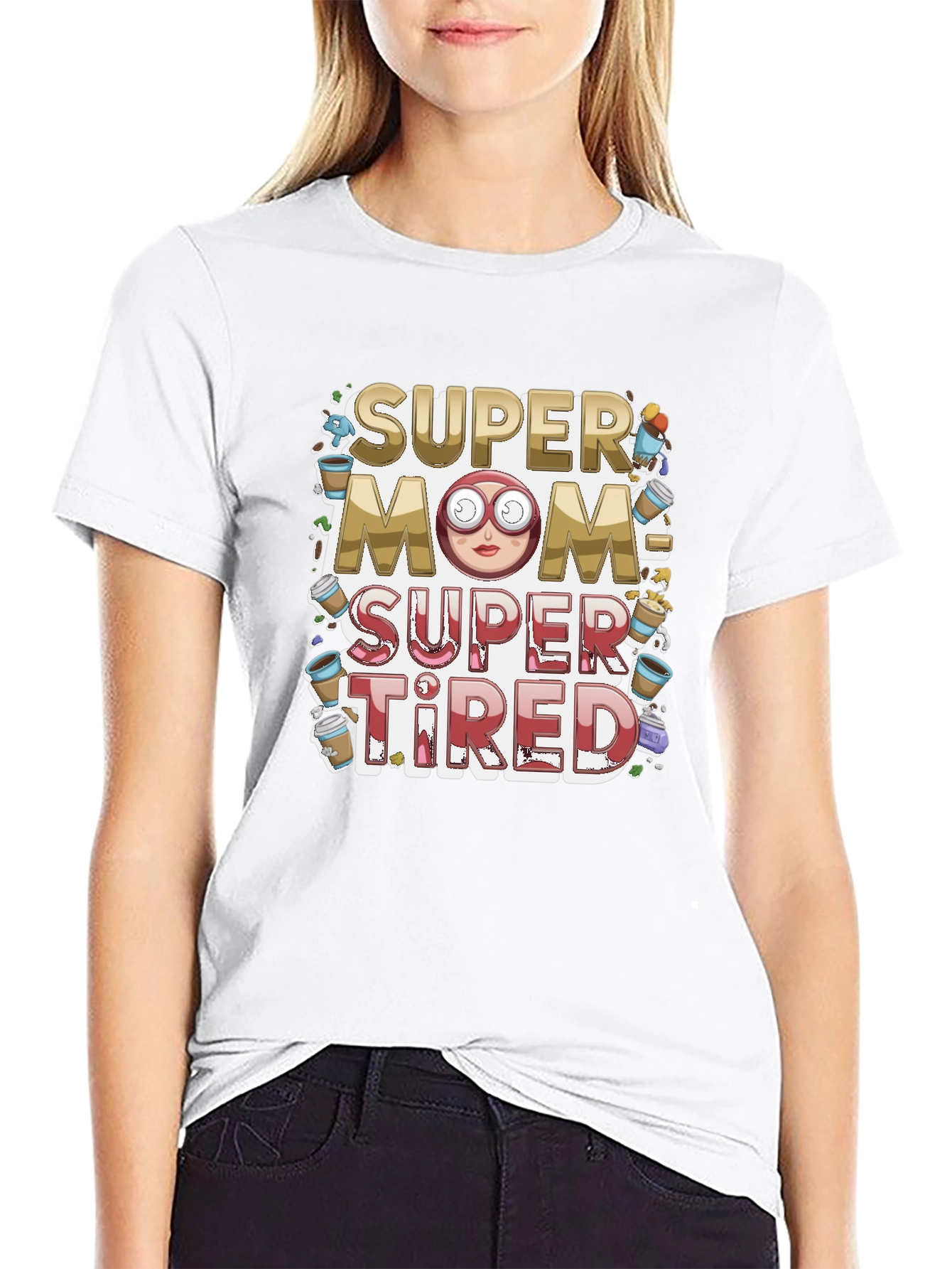 Super Mom Super Tired Graphic T-Shirt