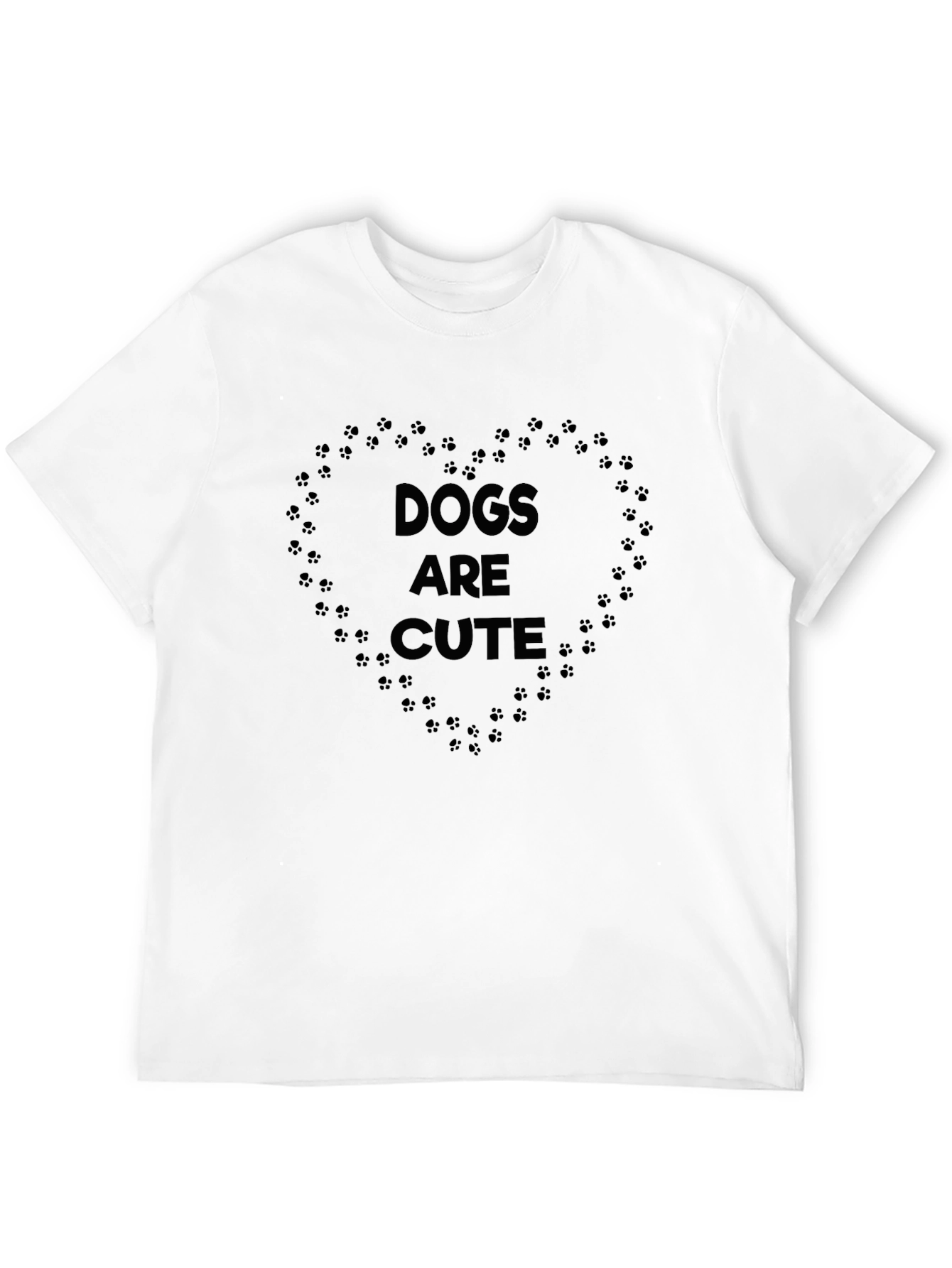 Dogs Are Cute Paw Print Heart T-Shirt