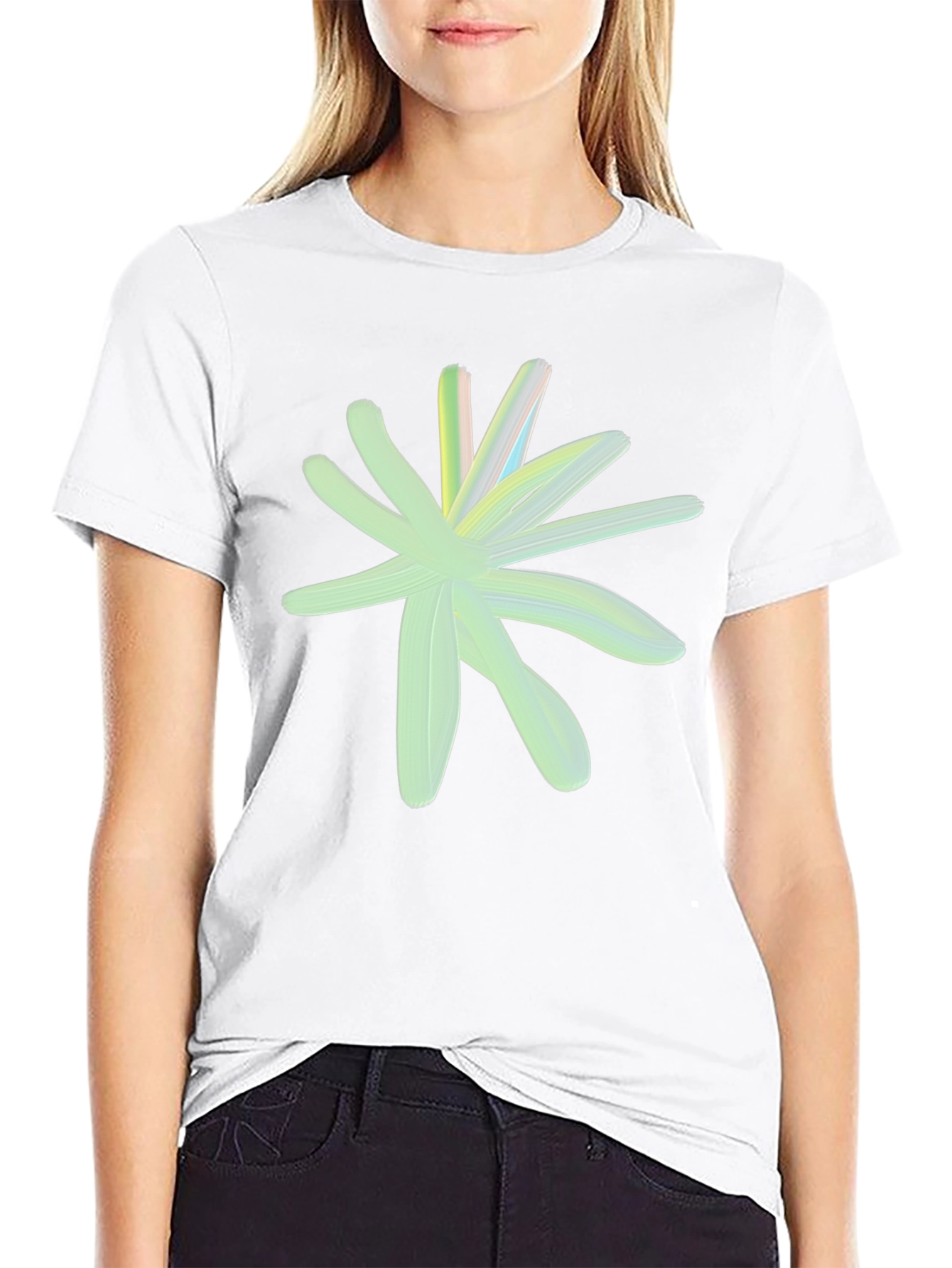 Abstract Floral Graphic Tee - Black Casual Shirt
