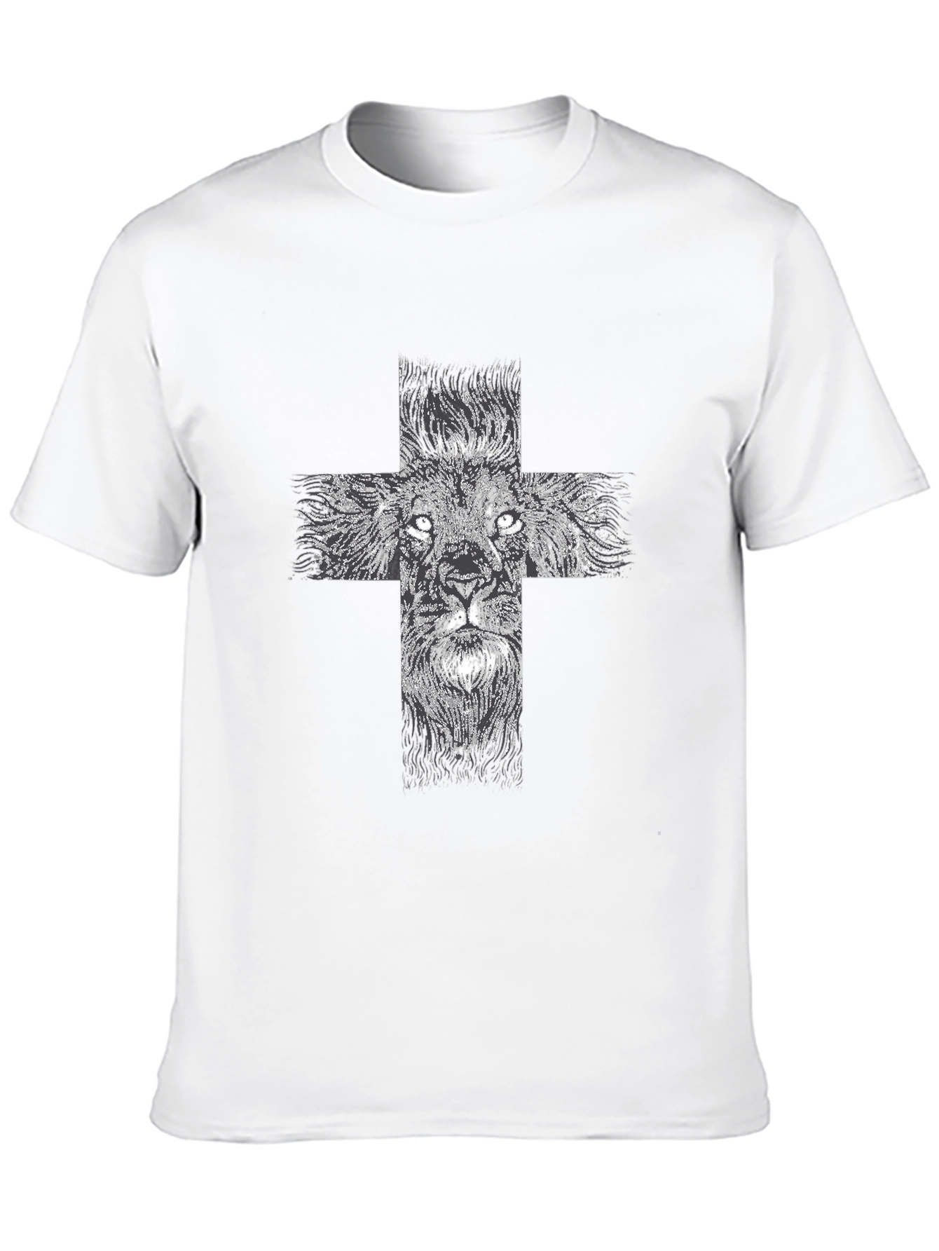 Lion Cross Graphic Black T-Shirt