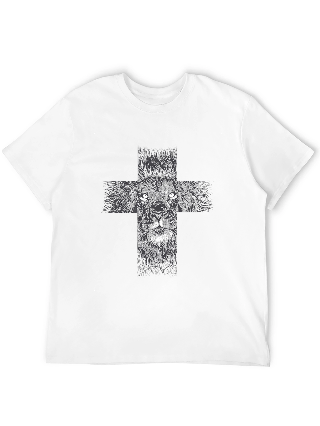 Lion Cross Graphic Black T-Shirt