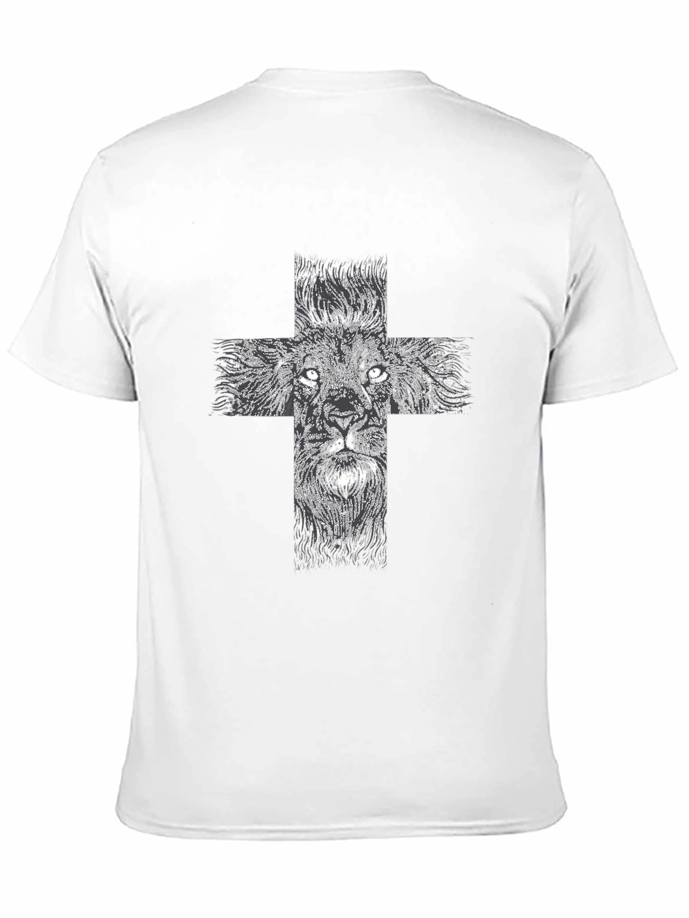 Lion Cross Graphic Black T-Shirt