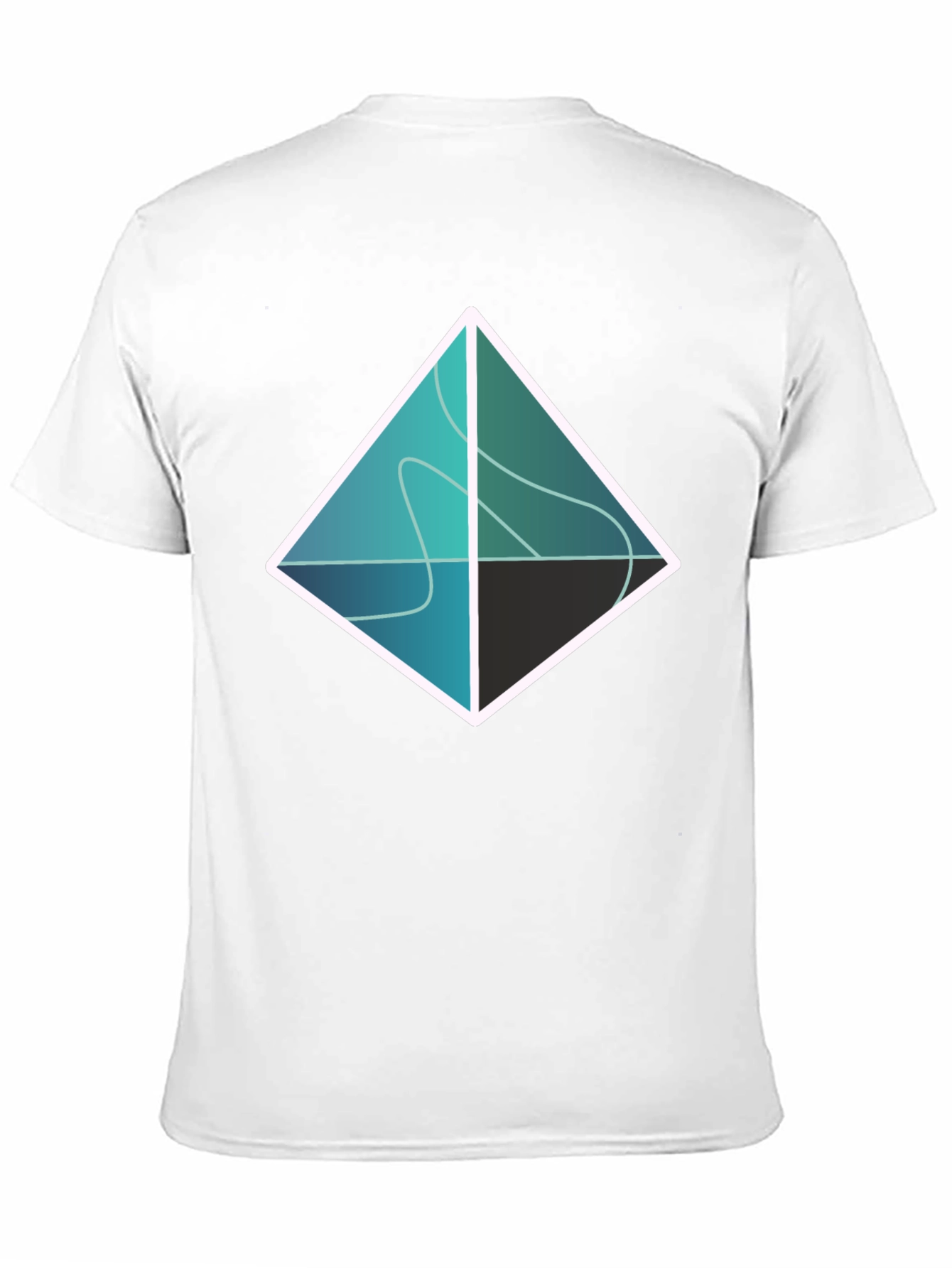 Abstract Geometric Diamond Graphic Tee - Black