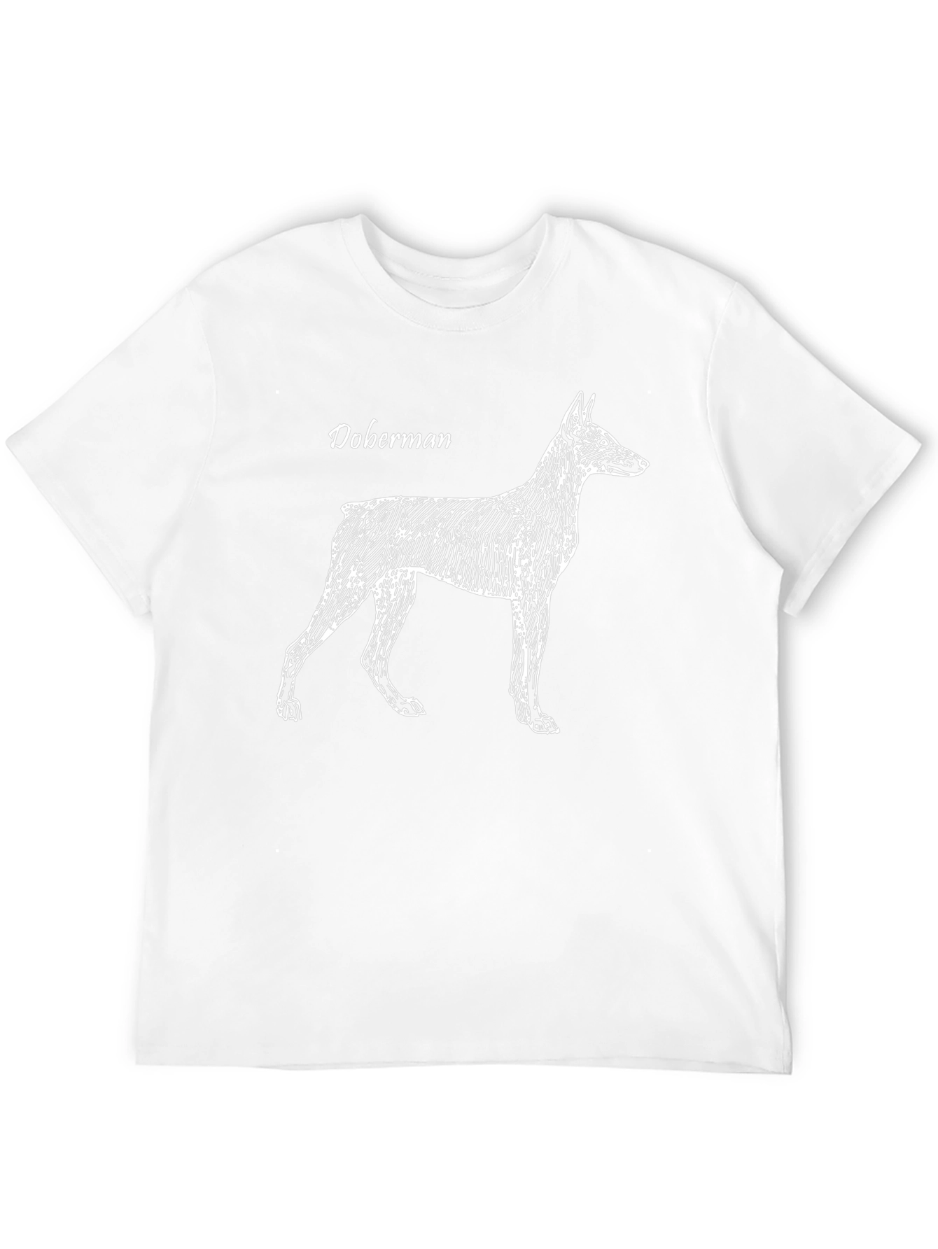 Doberman Dog Sketch Graphic T-Shirt - Black