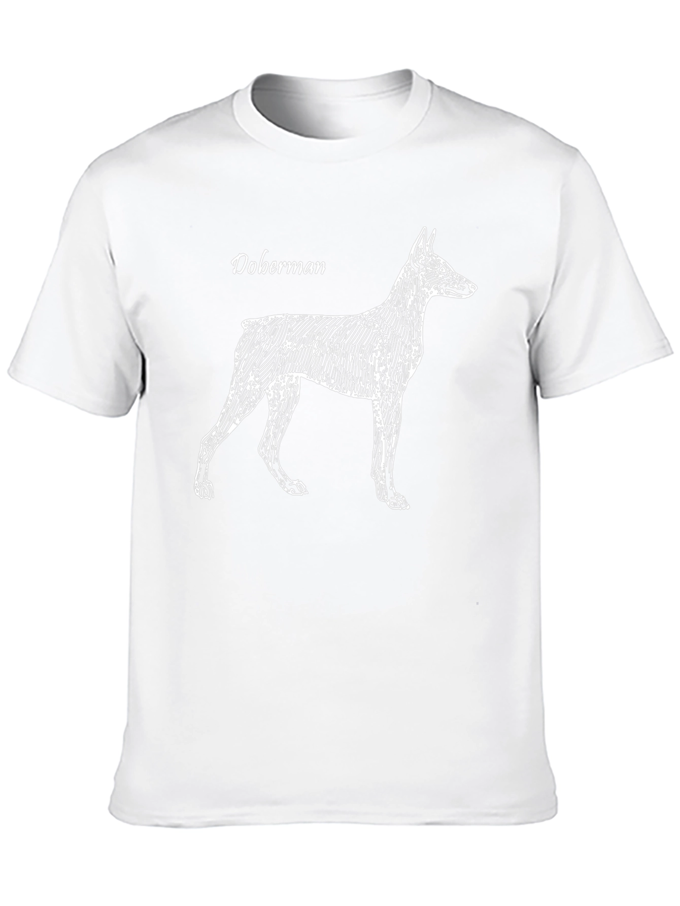 Doberman Dog Sketch Graphic T-Shirt - Black