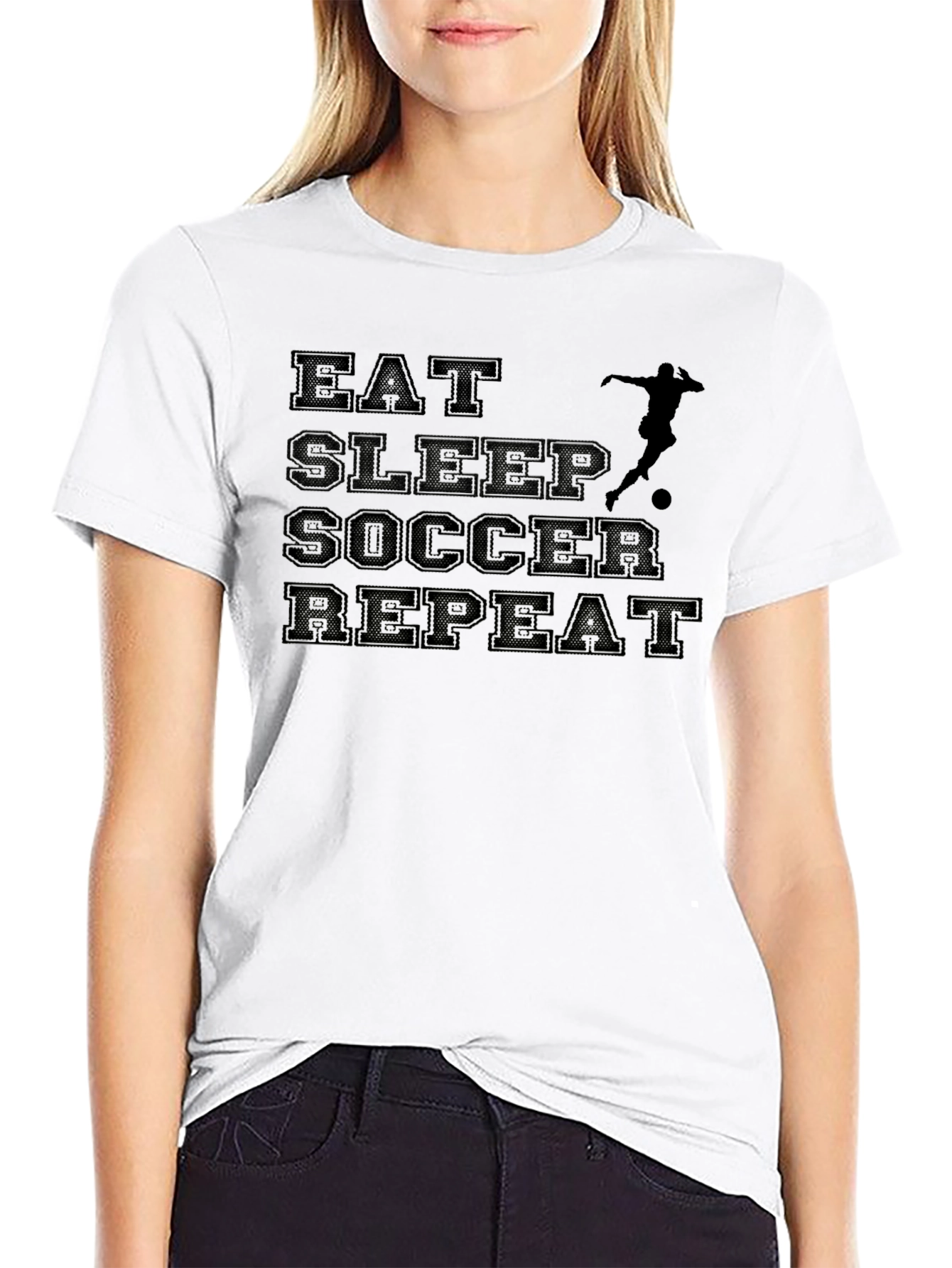 Eat Sleep Soccer Repeat Graphic T-Shirt