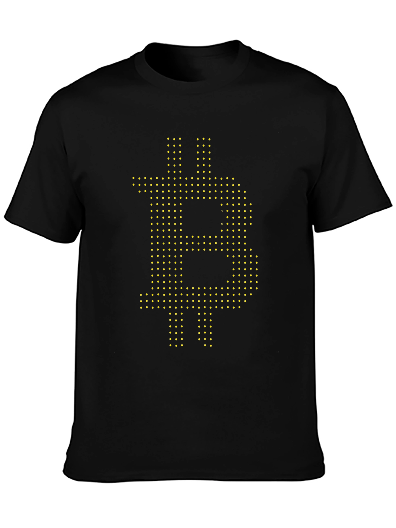 Bitcoin Dot Pattern Black T-Shirt - Crypto Fashion