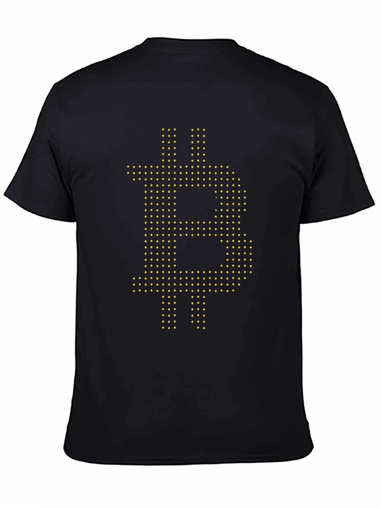 Bitcoin Dot Pattern Black T-Shirt - Crypto Fashion