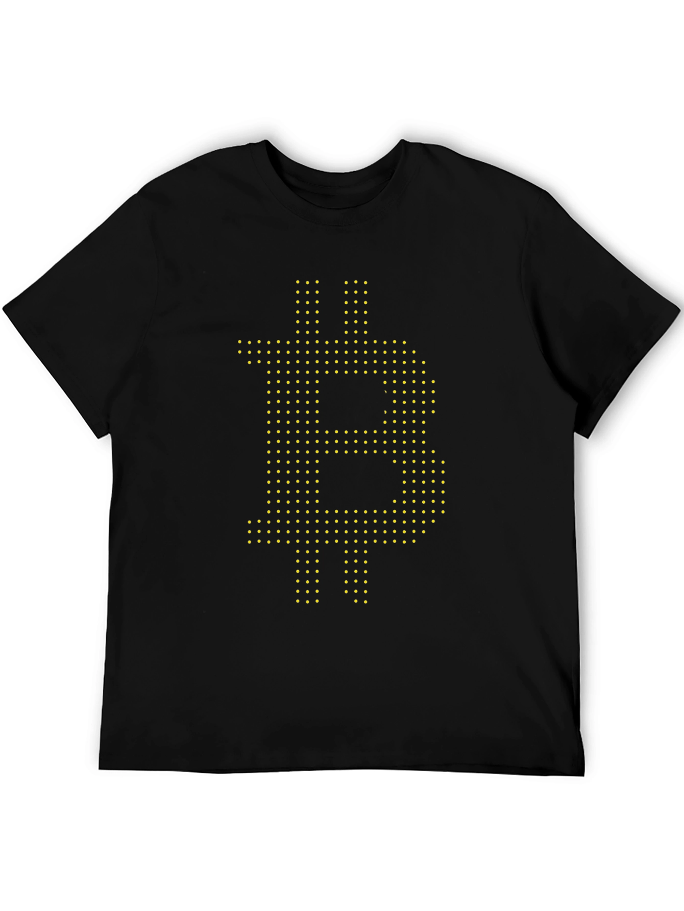 Bitcoin Dot Pattern Black T-Shirt - Crypto Fashion
