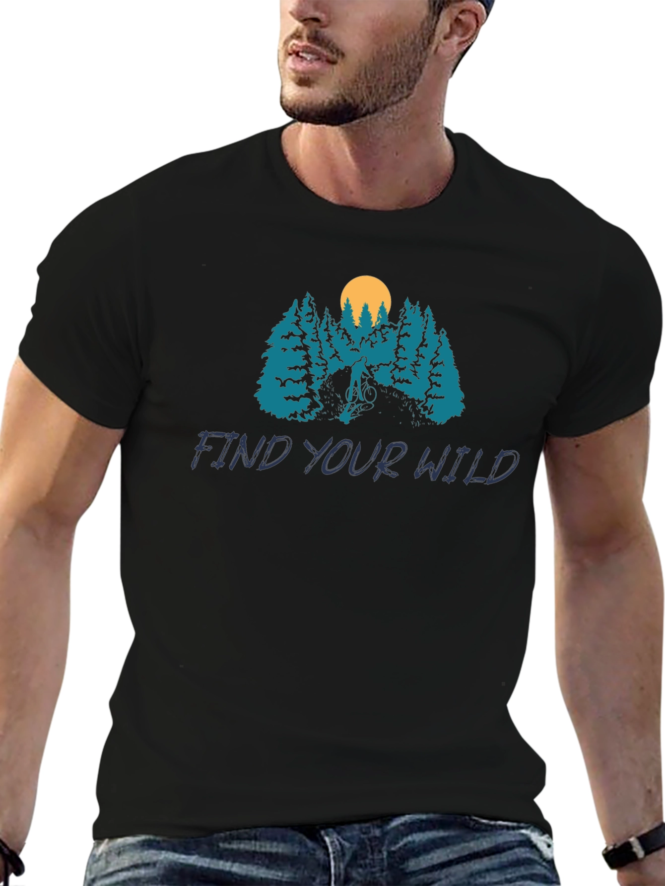 Find Your Wild Mountain Biking Graphic Tee