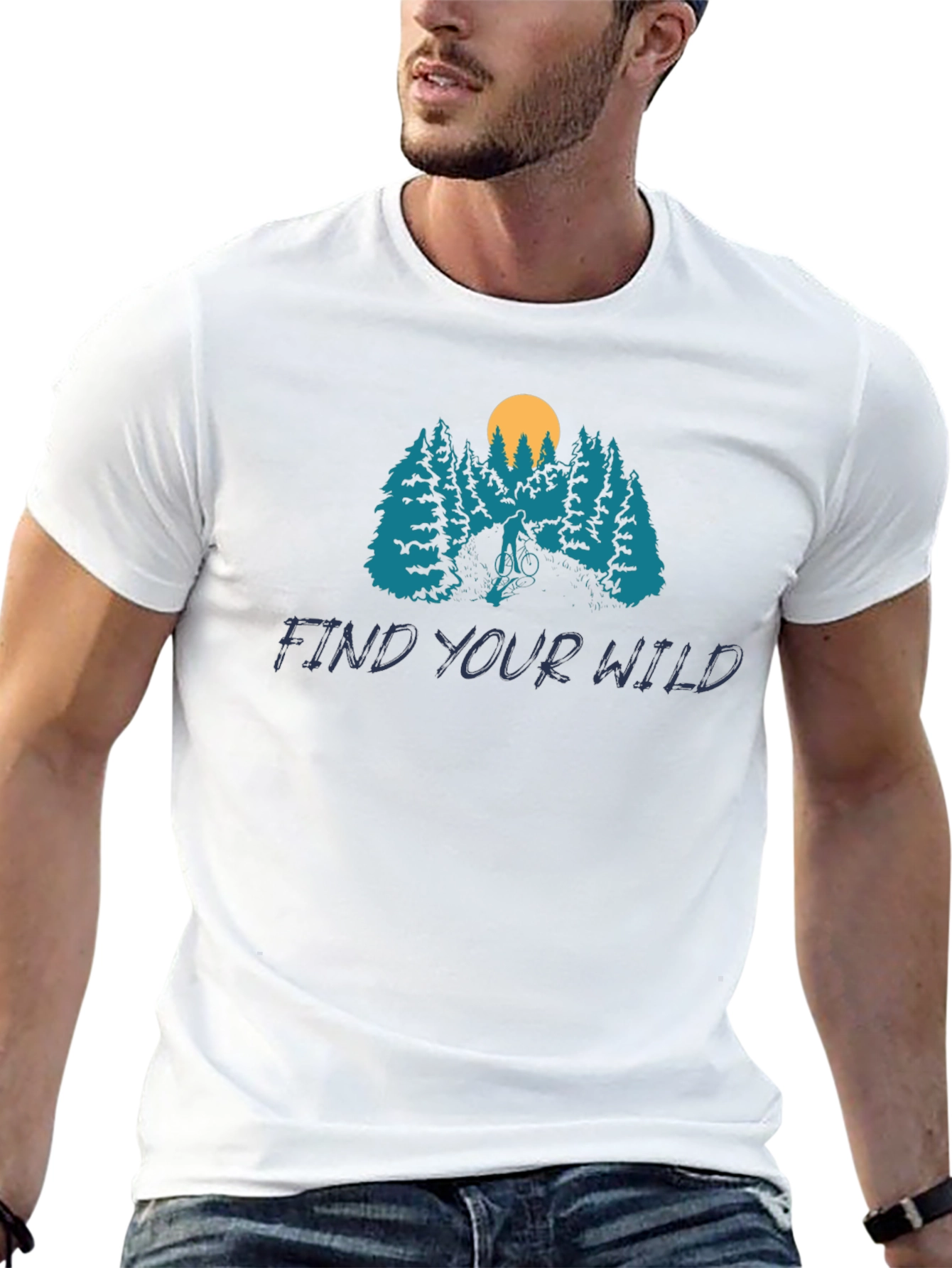 Find Your Wild Mountain Biking Graphic Tee