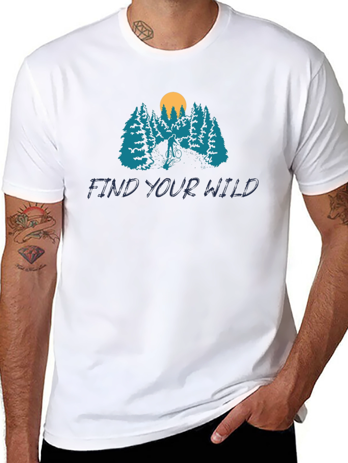 Find Your Wild Mountain Biking Graphic Tee