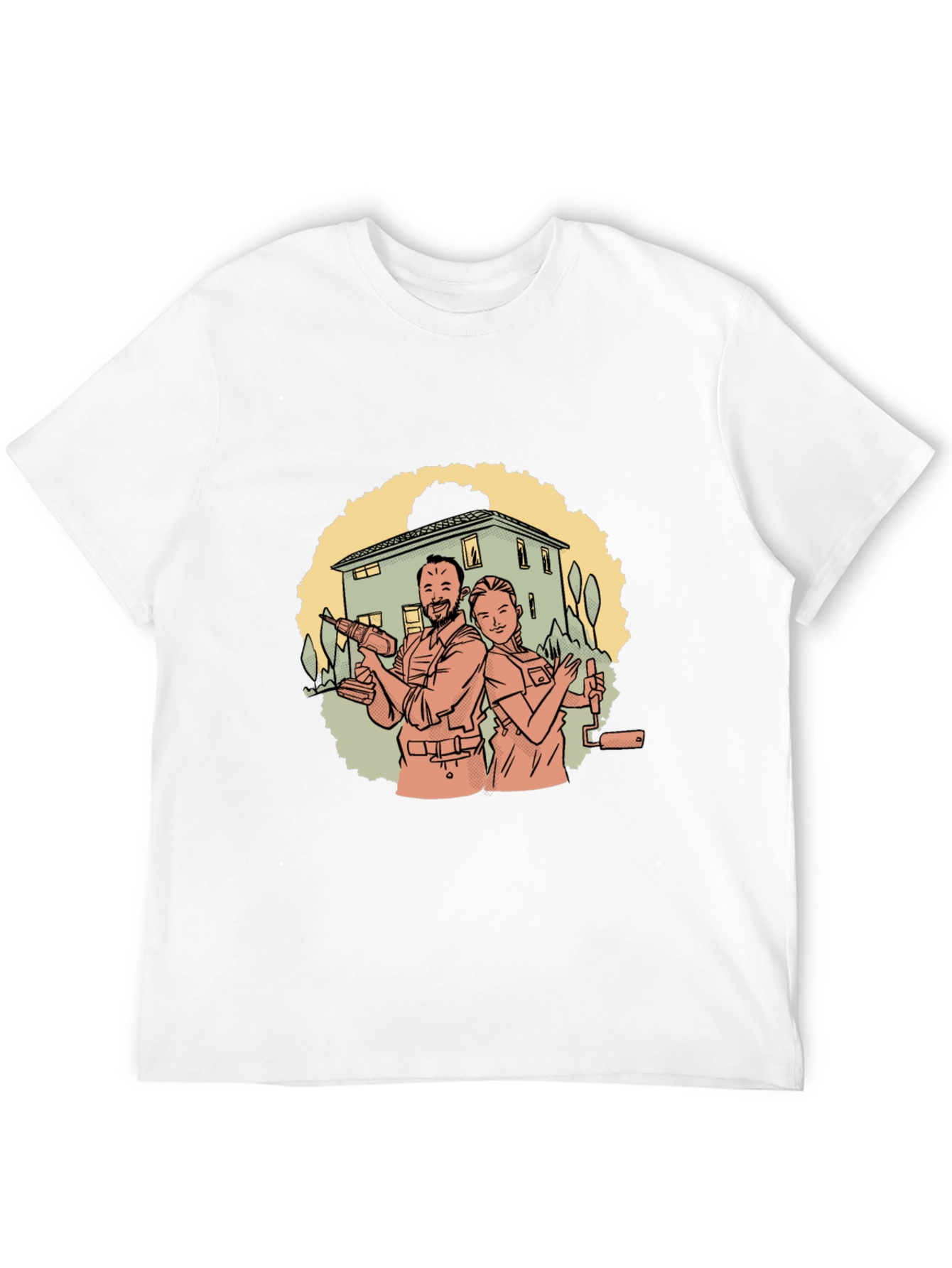 DIY Couple Graphic Tee - Black Cotton T-Shirt