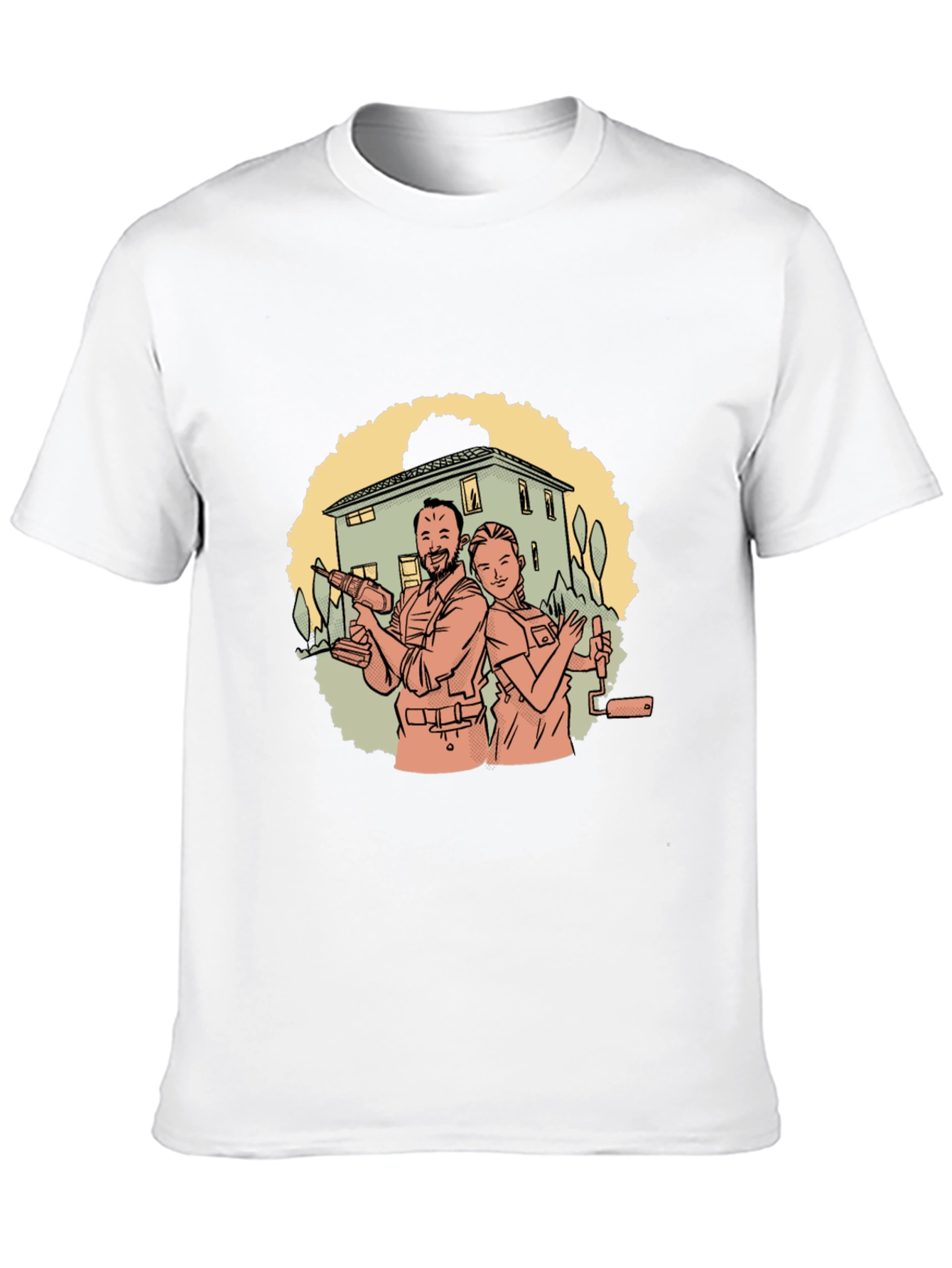 DIY Couple Graphic Tee - Black Cotton T-Shirt