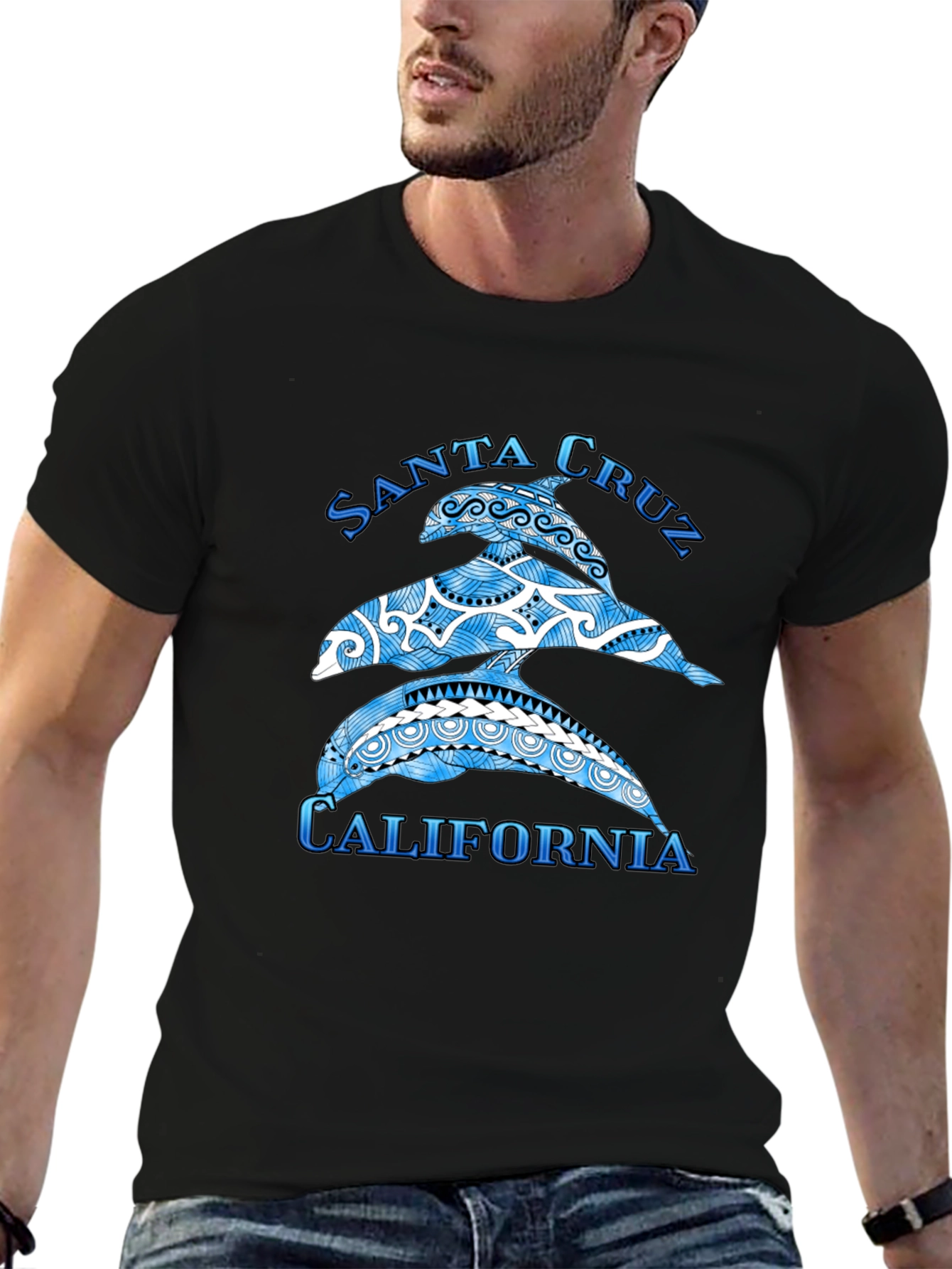 Santa Cruz California Dolphin Graphic T-Shirt