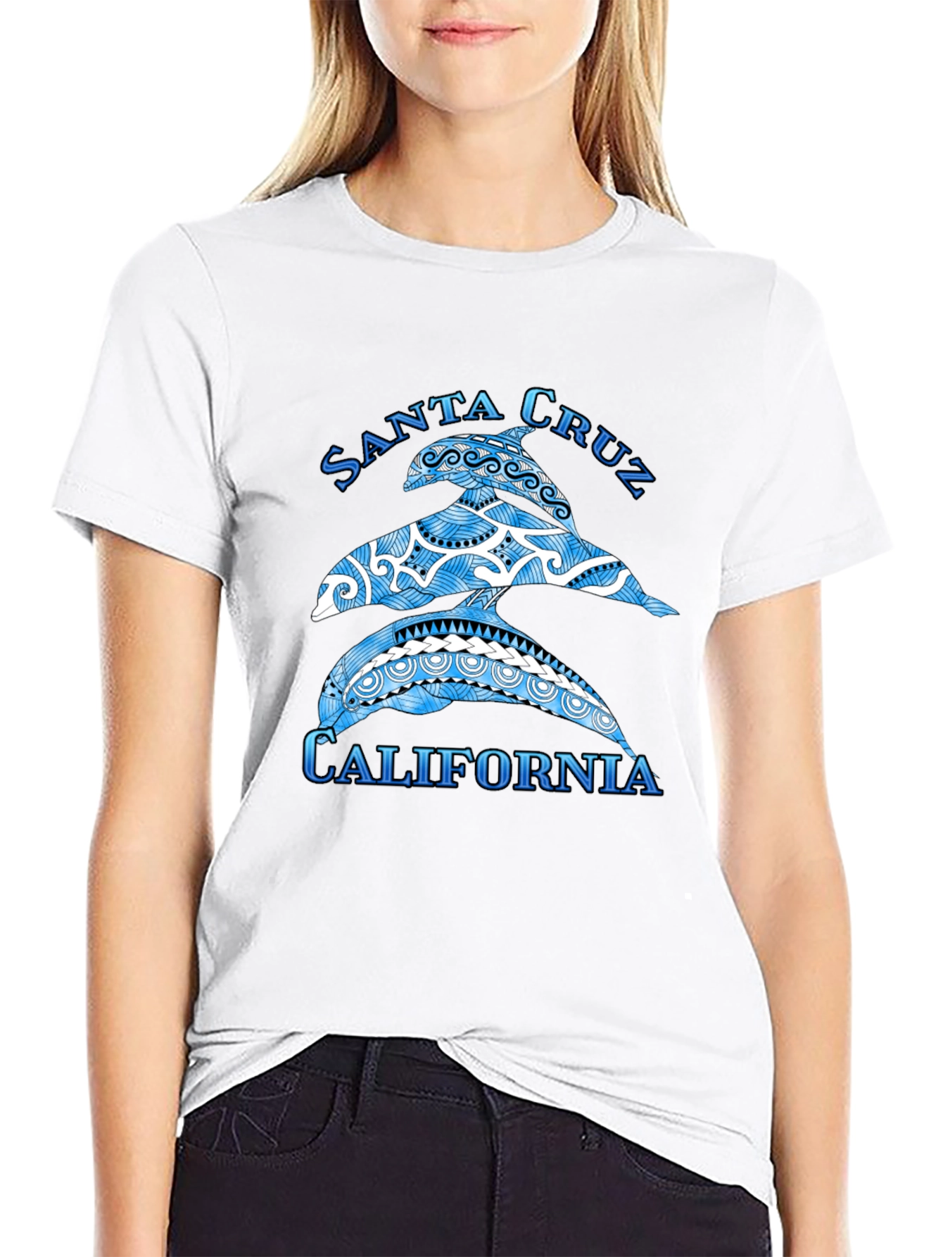 Santa Cruz California Dolphin Graphic T-Shirt