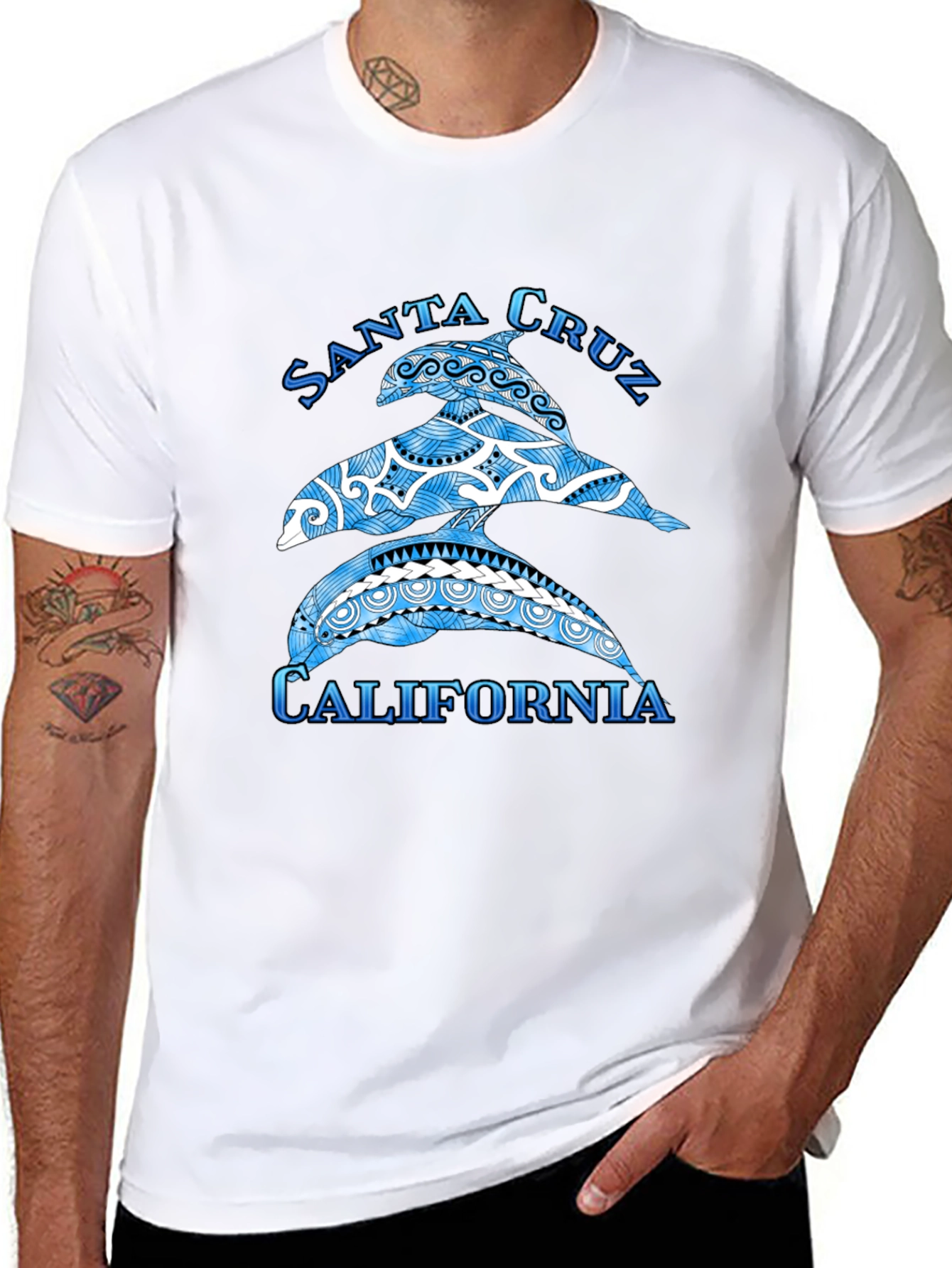 Santa Cruz California Dolphin Graphic T-Shirt