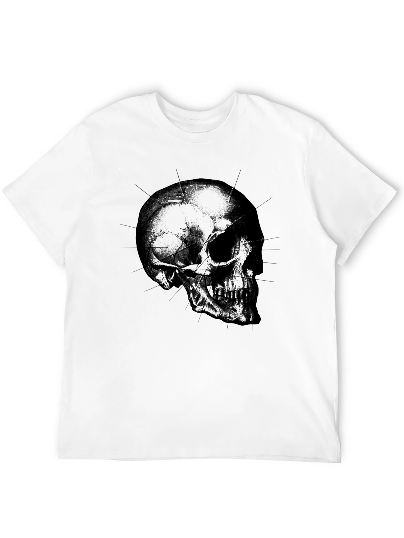 Edgy Skull Graphic Tee - Mens Black T-Shirt