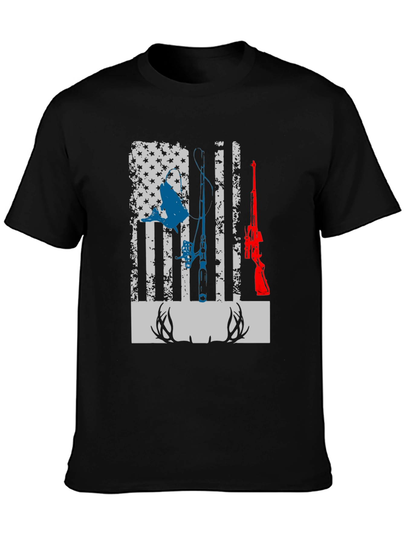 Hunting & Fishing American Flag Graphic Tee