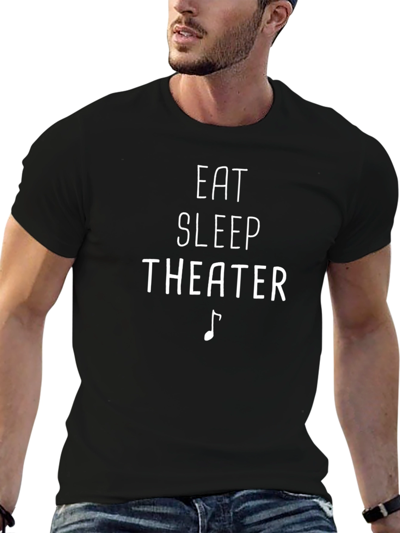 Eat Sleep Theater Black Graphic Tee