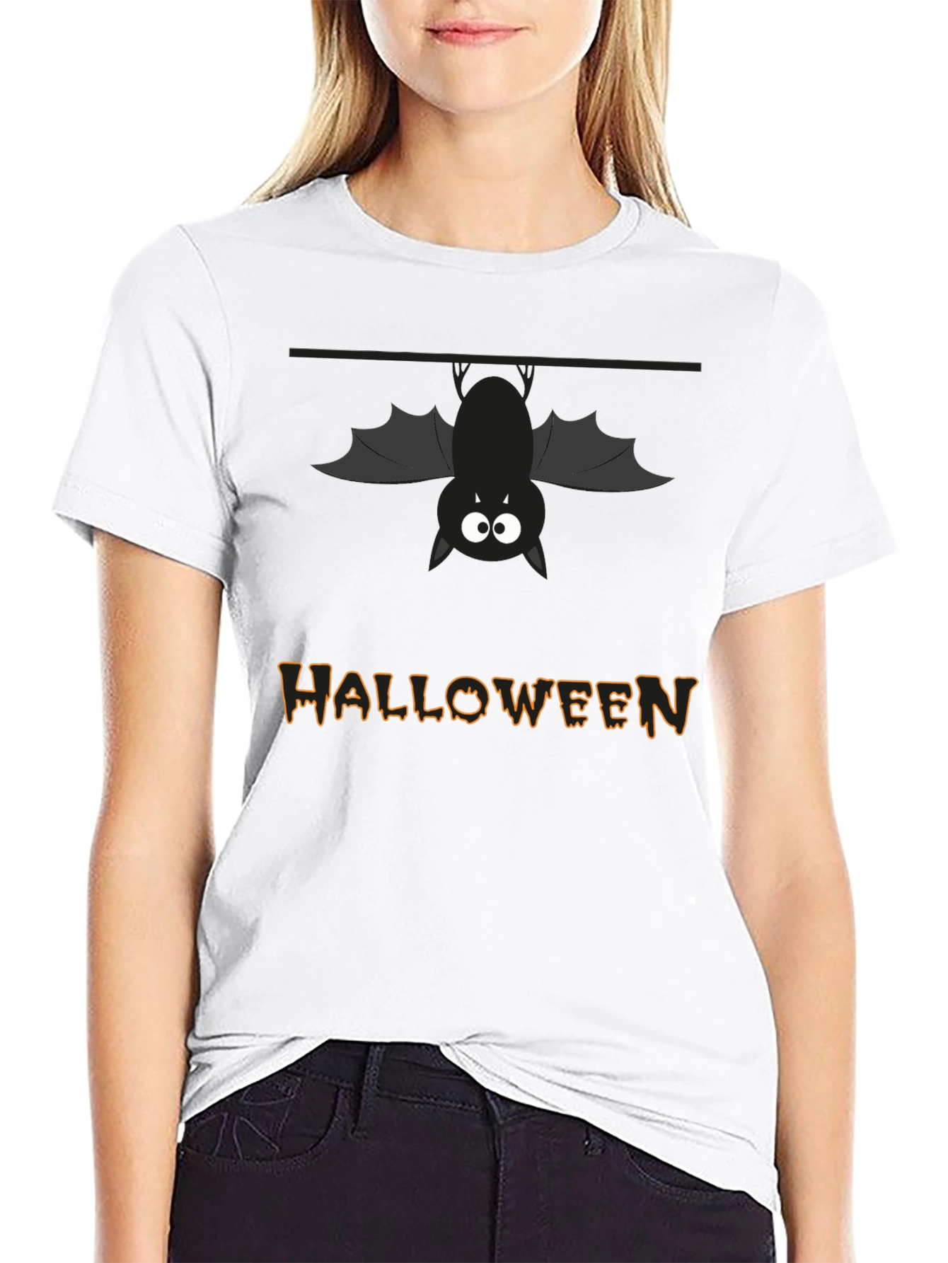 Halloween Bat Graphic T-Shirt - Mens Black Tee