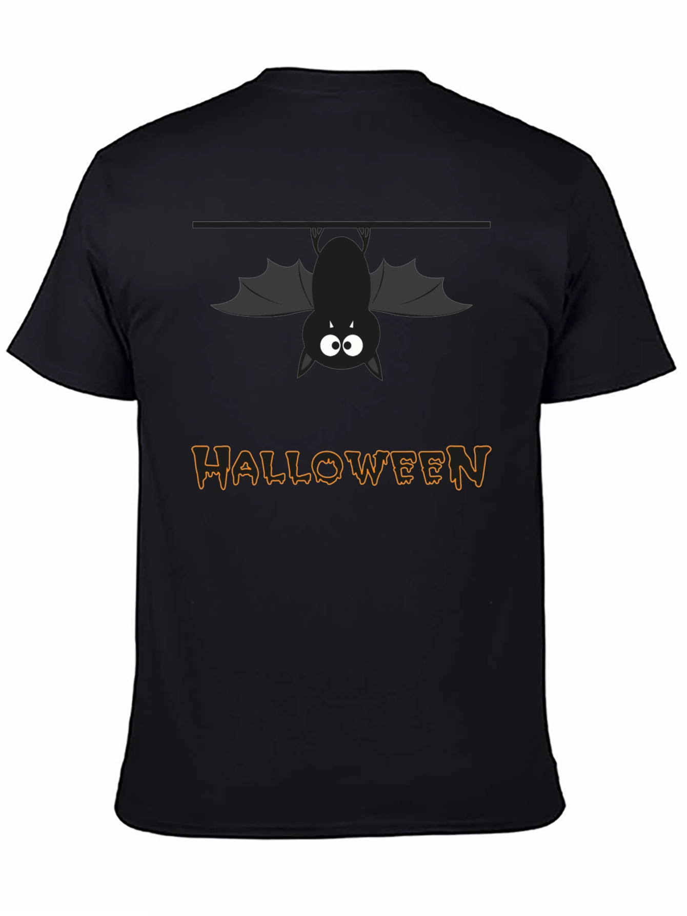 Halloween Bat Graphic T-Shirt - Mens Black Tee
