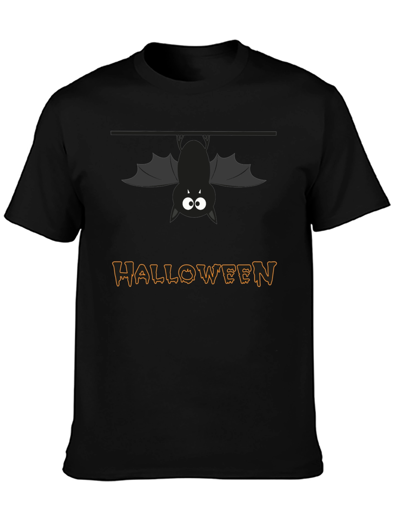 Halloween Bat Graphic T-Shirt - Mens Black Tee