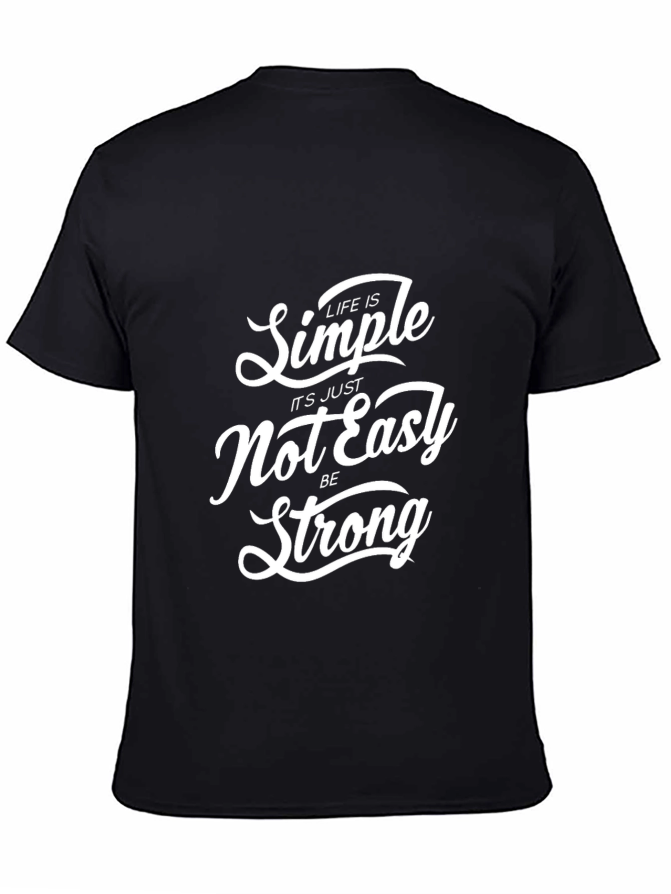 Life Is Simple Graphic Print Black T-Shirt