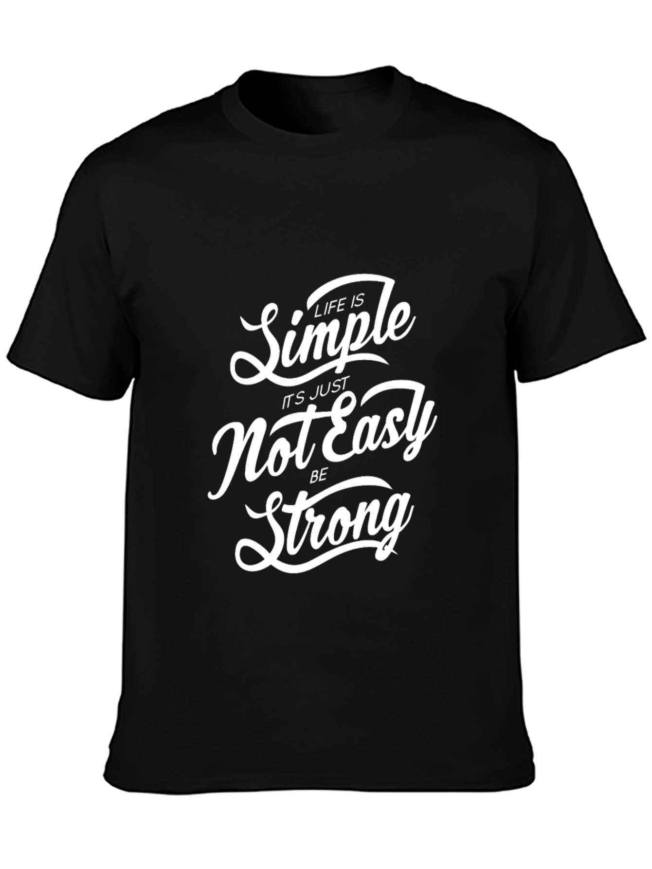 Life Is Simple Graphic Print Black T-Shirt