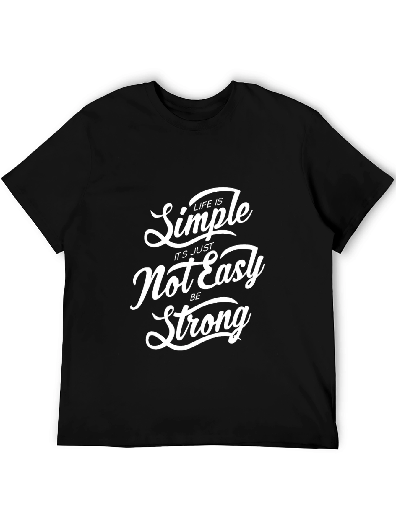 Life Is Simple Graphic Print Black T-Shirt