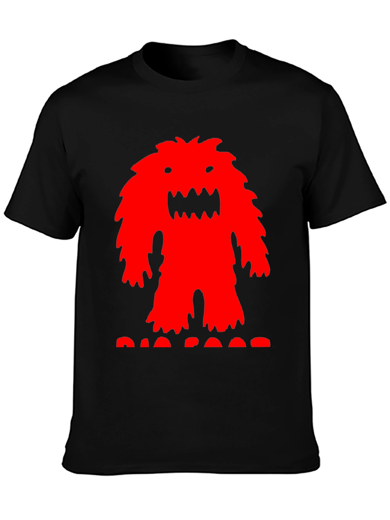 Monster Graphic Tee - Black Cotton T-Shirt