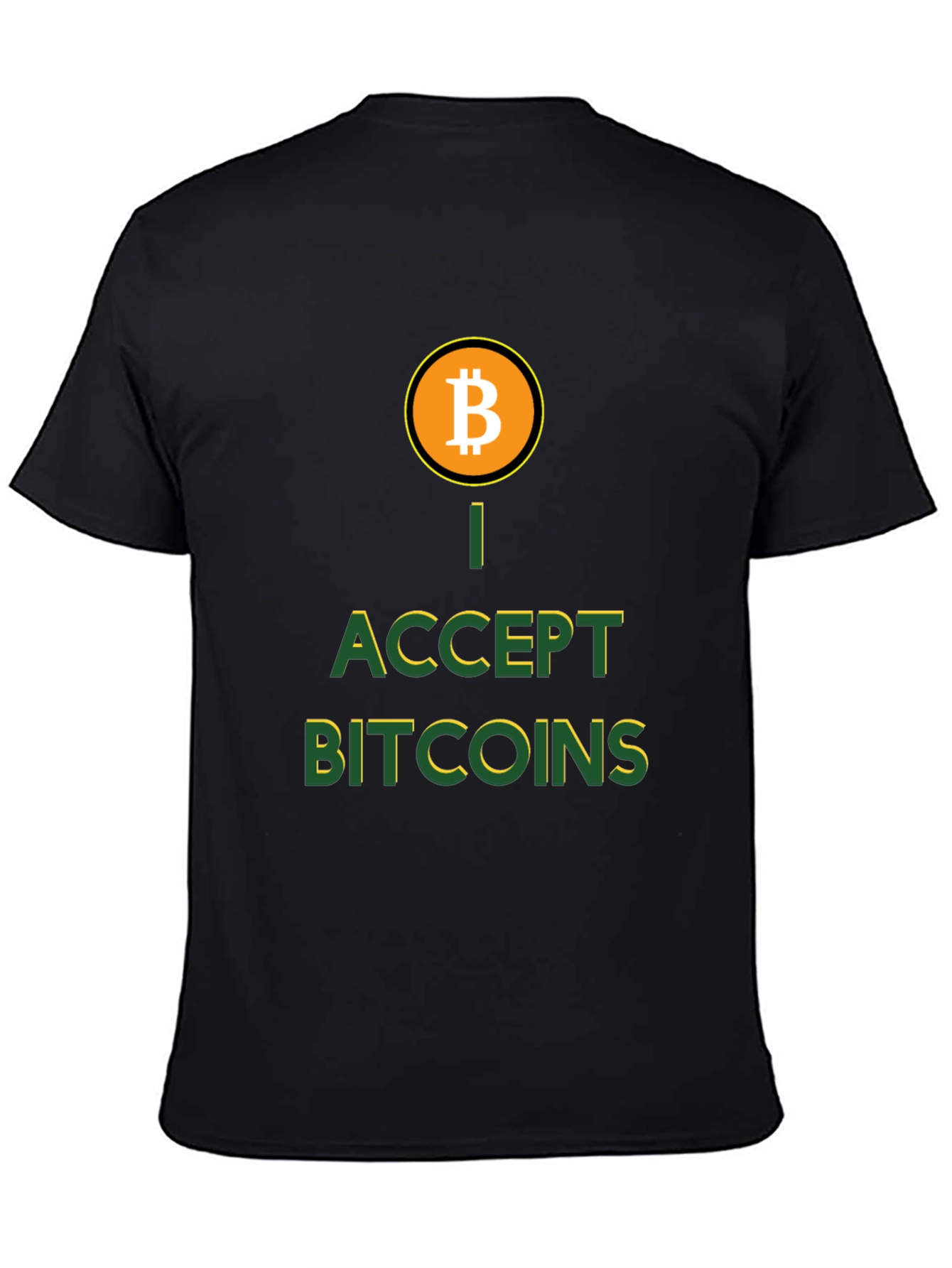I Accept Bitcoins Black T-Shirt