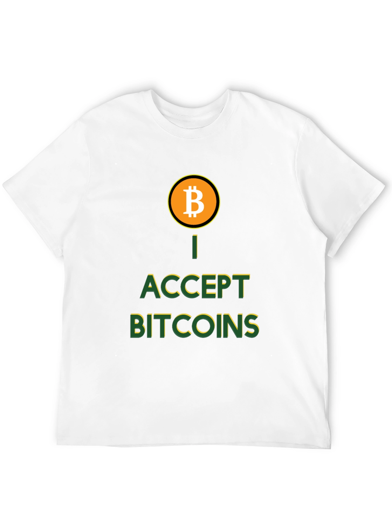 I Accept Bitcoins Black T-Shirt