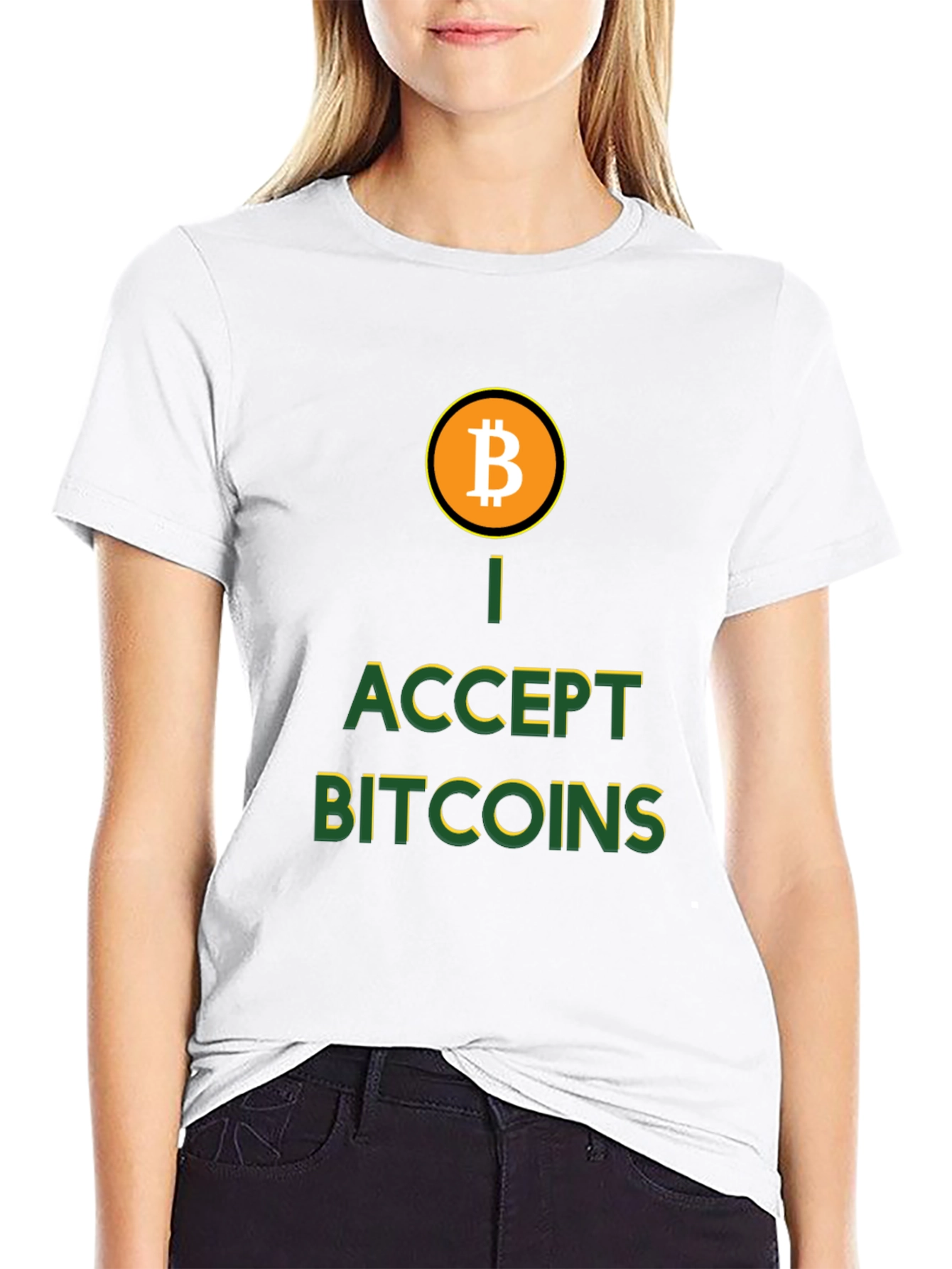 I Accept Bitcoins Black T-Shirt