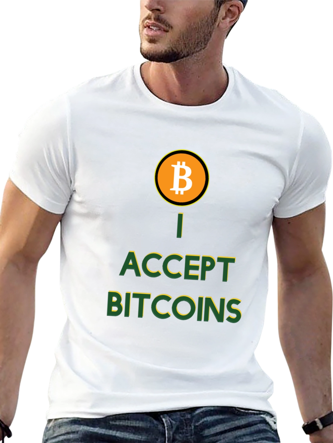 I Accept Bitcoins Black T-Shirt