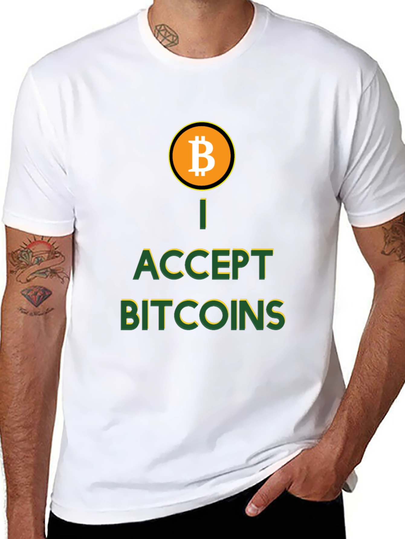 I Accept Bitcoins Black T-Shirt