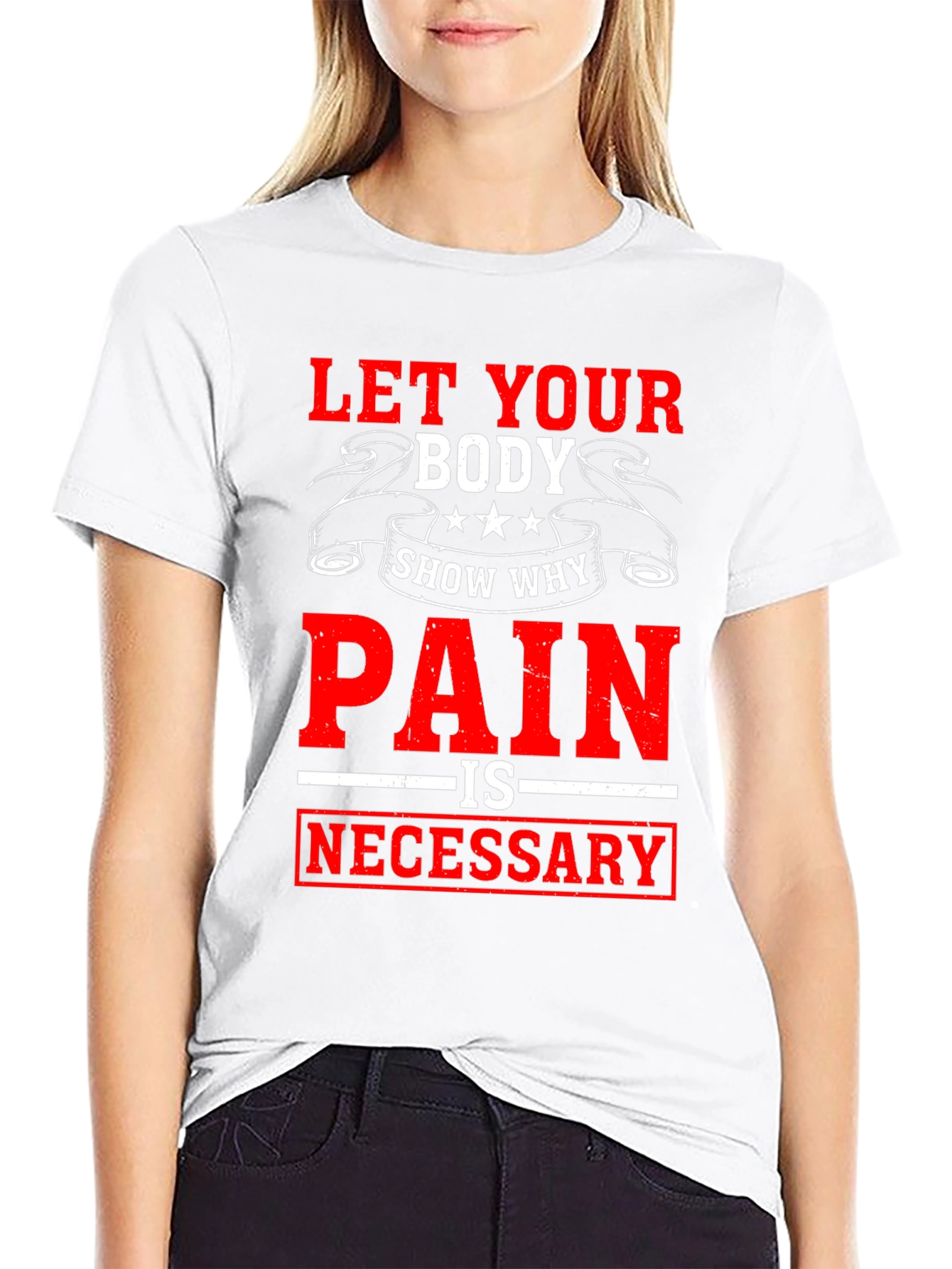 Motivational Workout T-Shirt: Pain is Necessary
