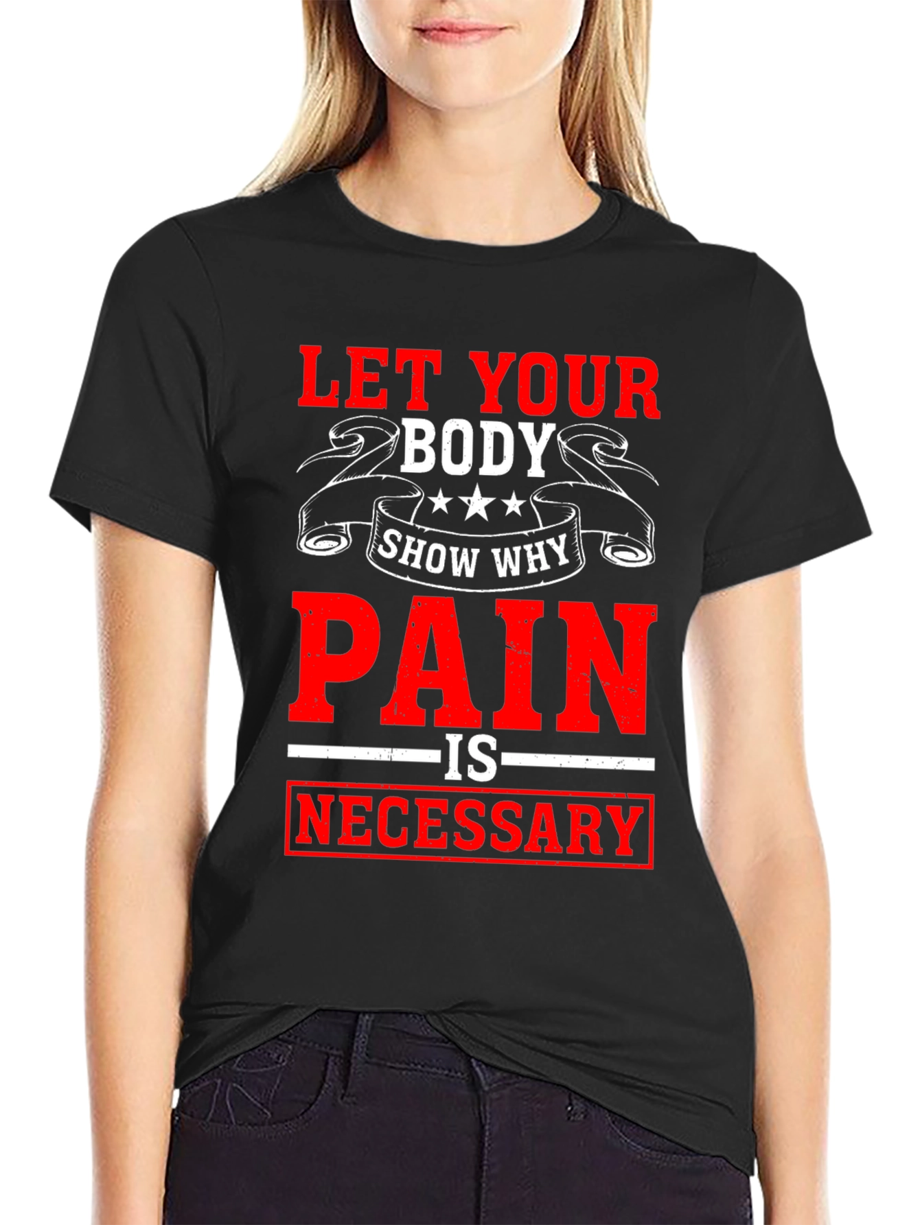 Motivational Workout T-Shirt: Pain is Necessary