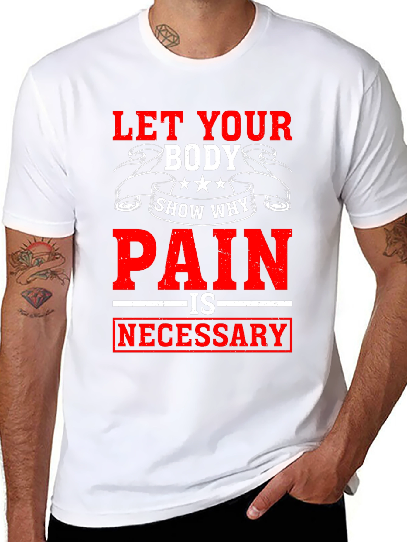 Motivational Workout T-Shirt: Pain is Necessary