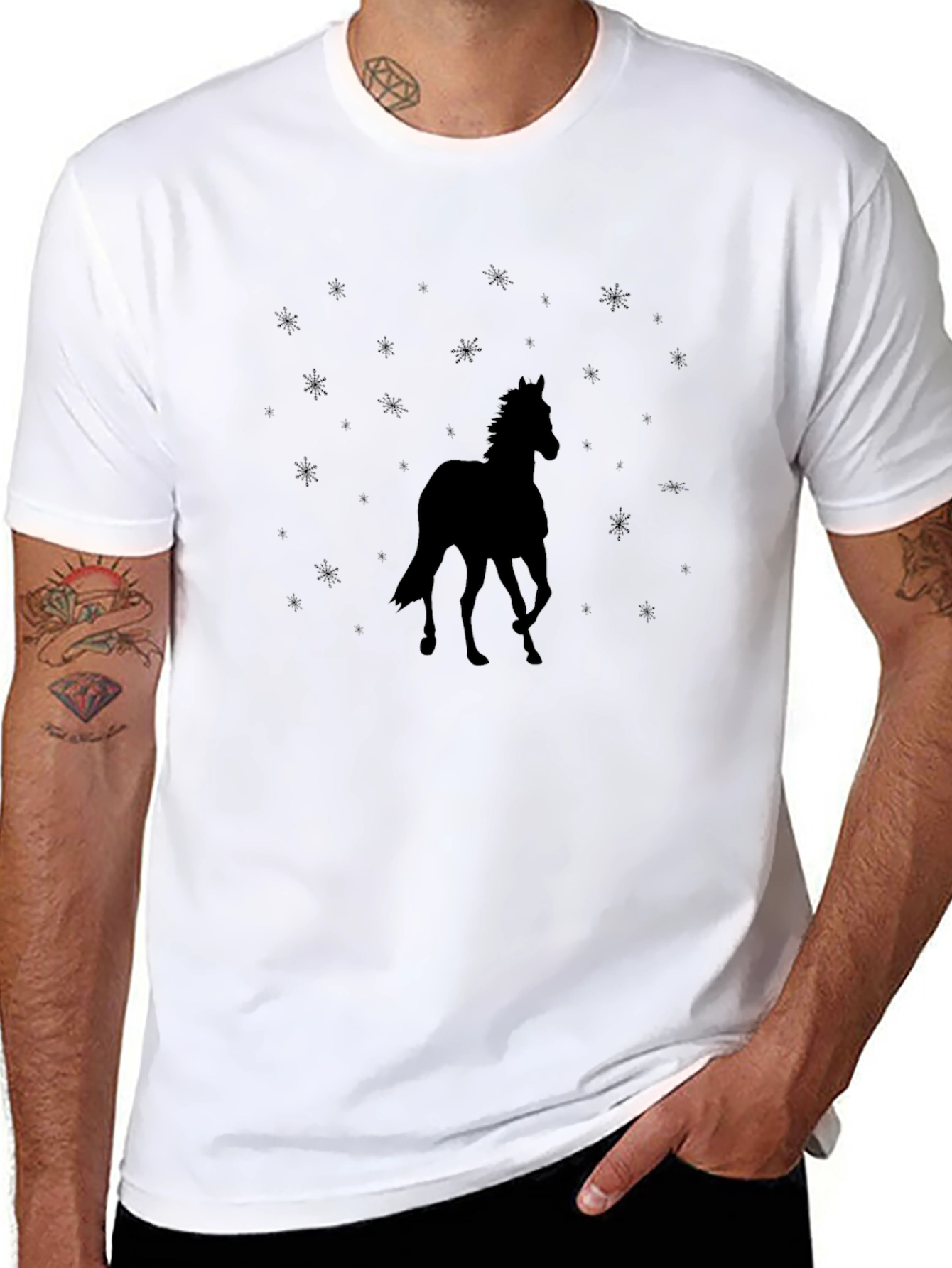 Black Horse Silhouette Graphic Tee