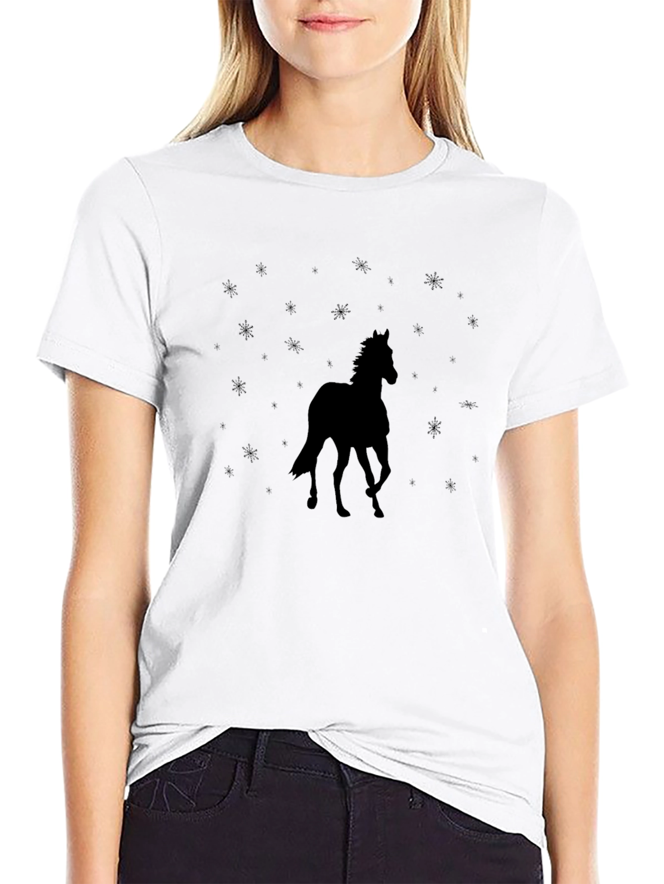 Black Horse Silhouette Graphic Tee