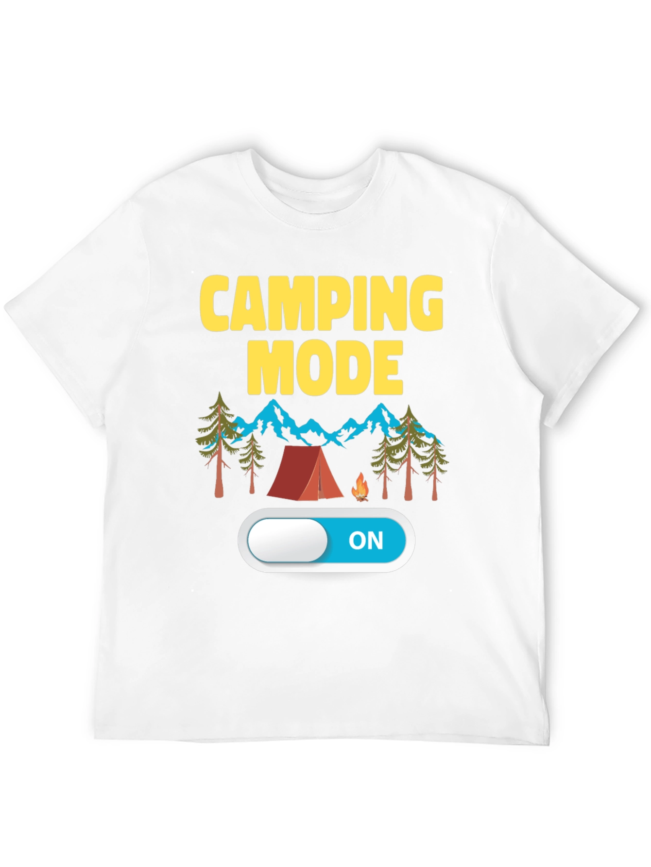Camping Mode ON Black T-Shirt