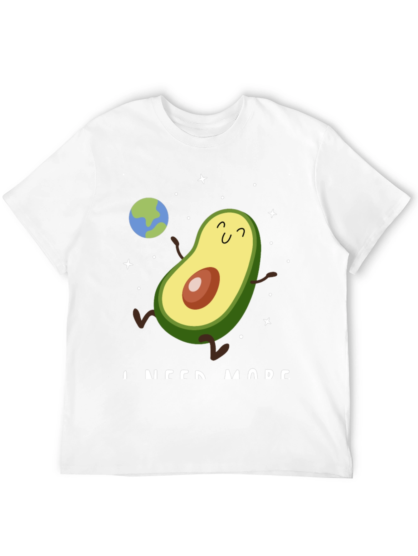 Avocado Space Black T-Shirt - I Need More!