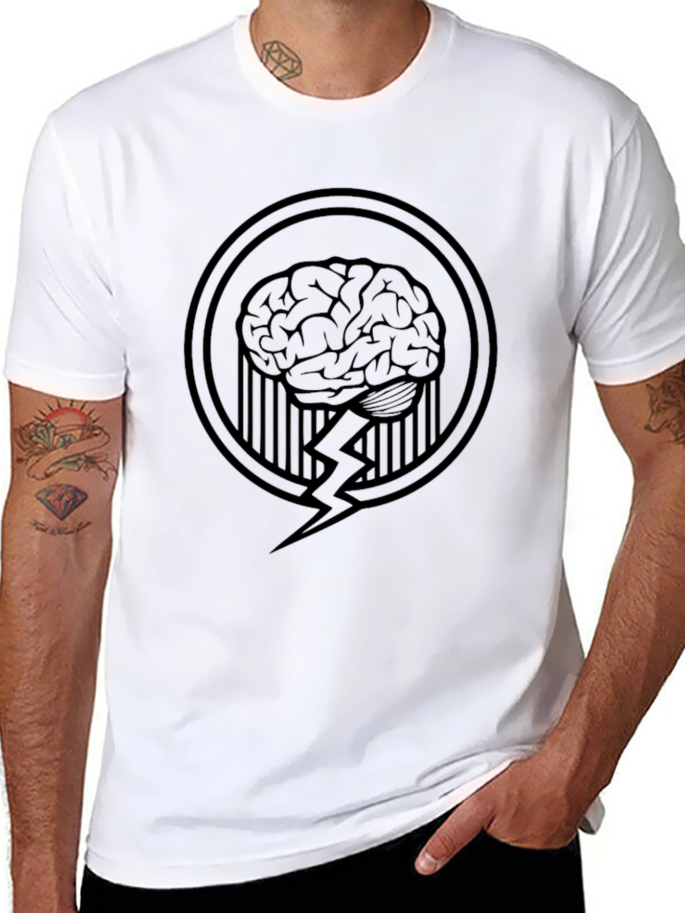 Brain Power Graphic Tee - Black