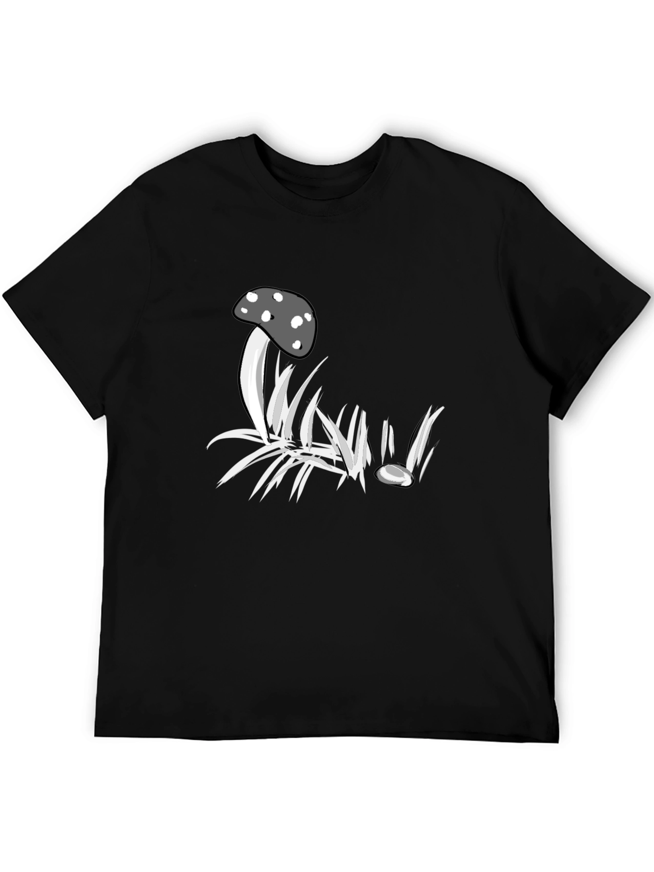 Mushroom Graphic Black T-Shirt - Unique Design
